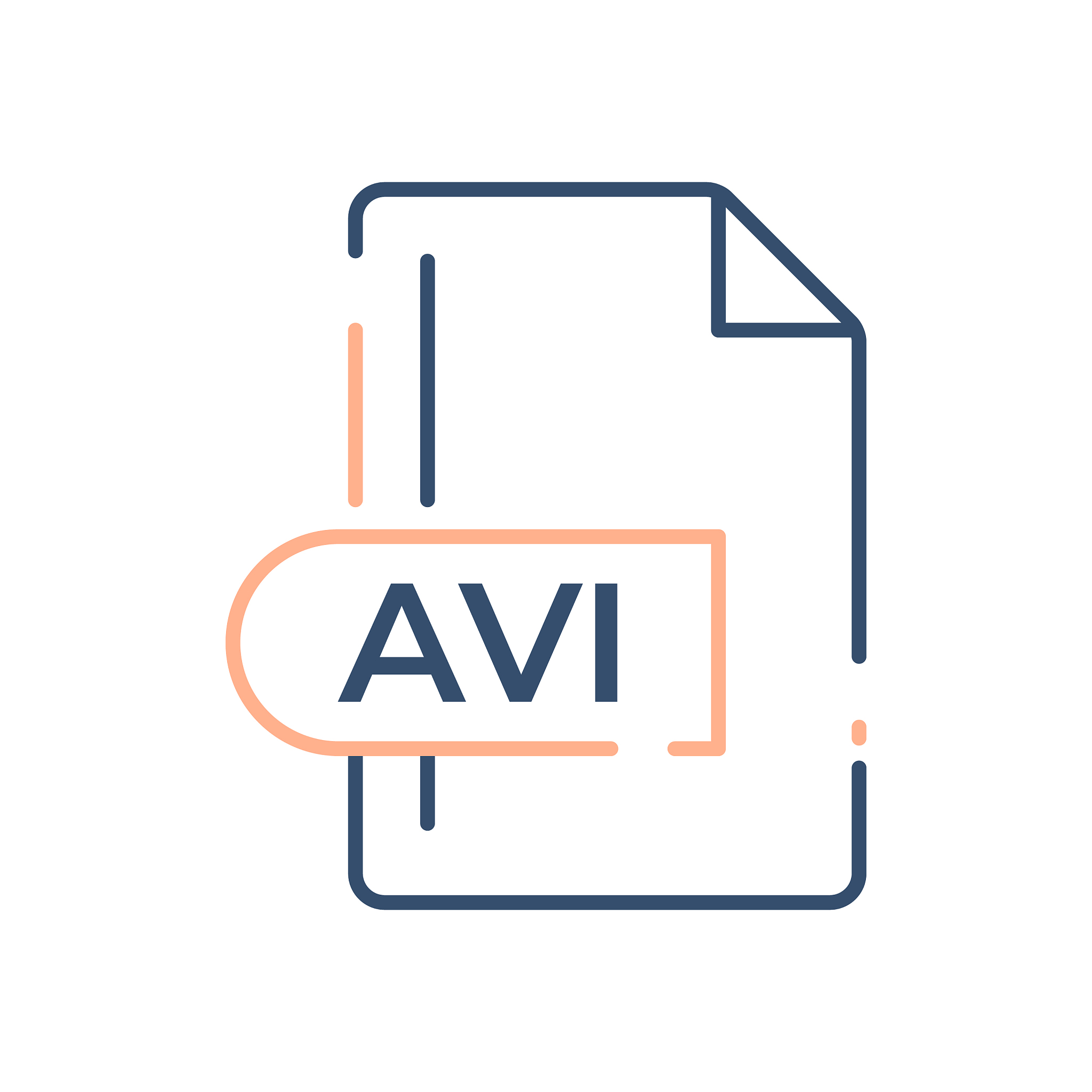 avi file format icon avi extension line icon