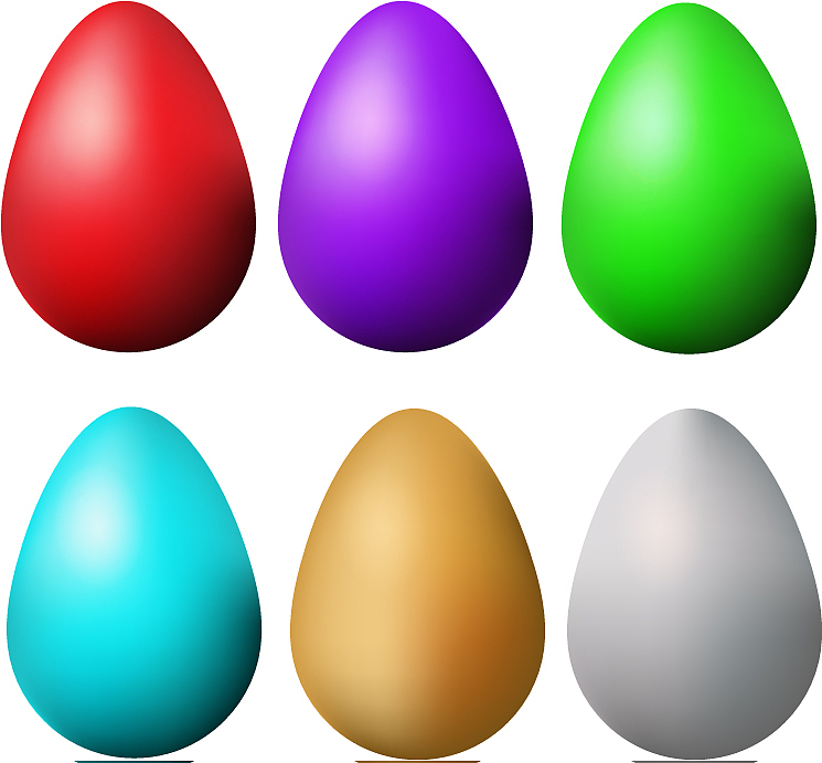 classic easter eggs set isolated colorful easter