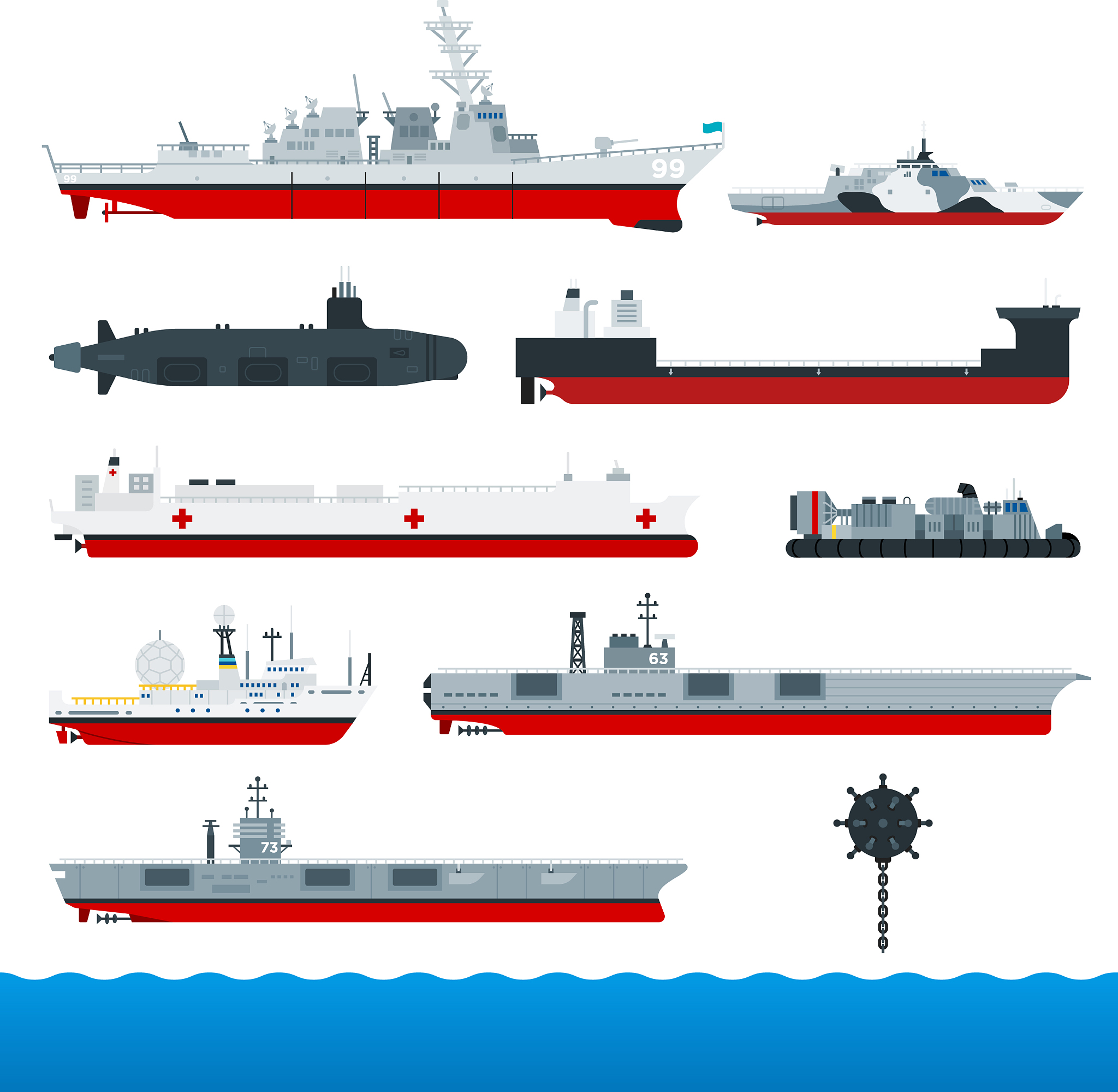 military ships flat