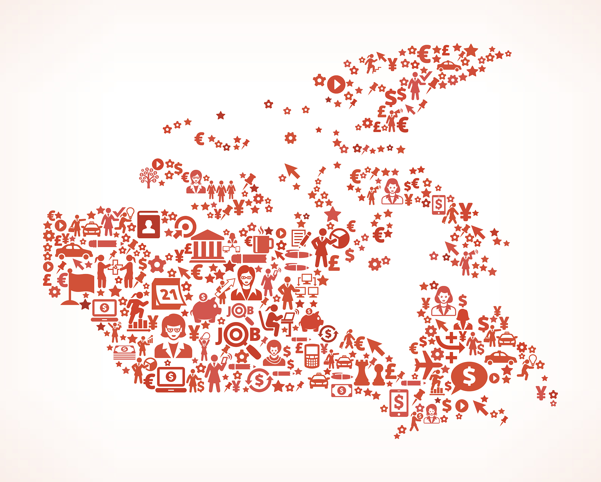 on women in business red royalty free vector art pattern