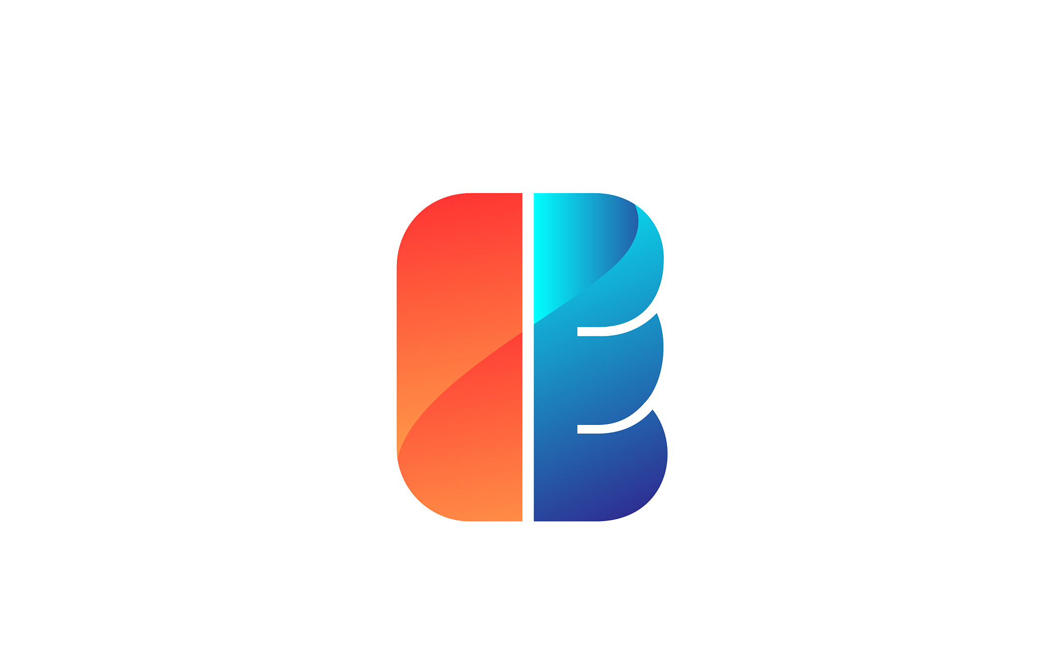 icon letter e orange blue alphabet for company