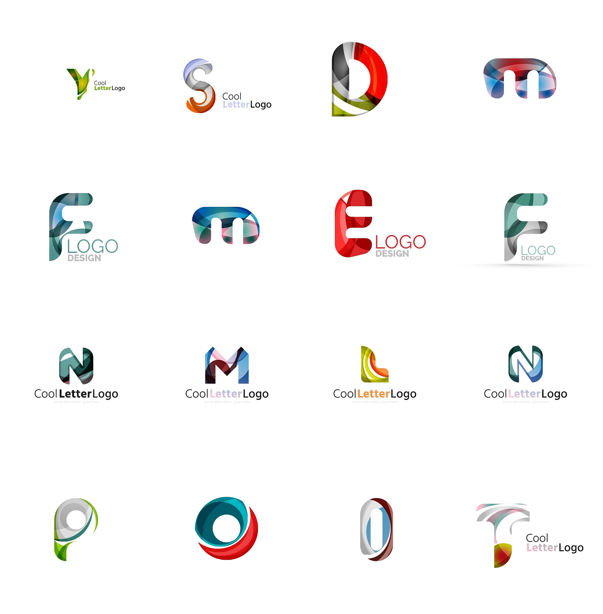 set of universal company logo ideas business icon