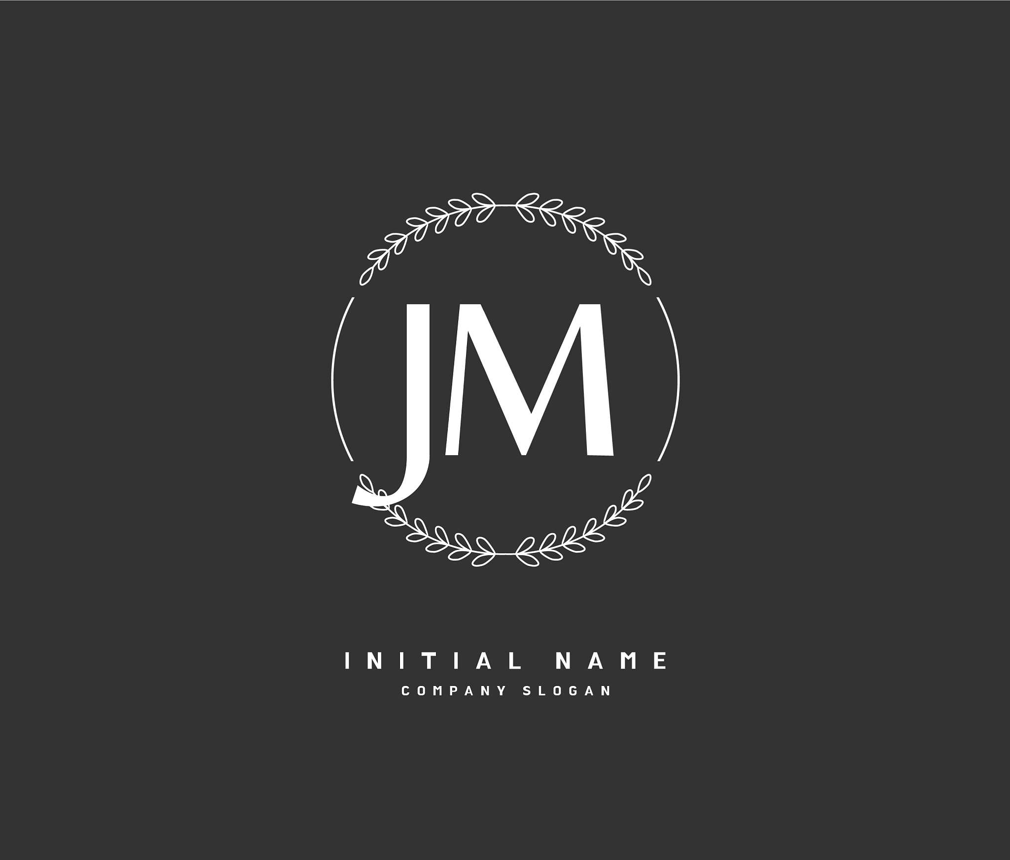 j m jm beauty initial logo handwriting logo of