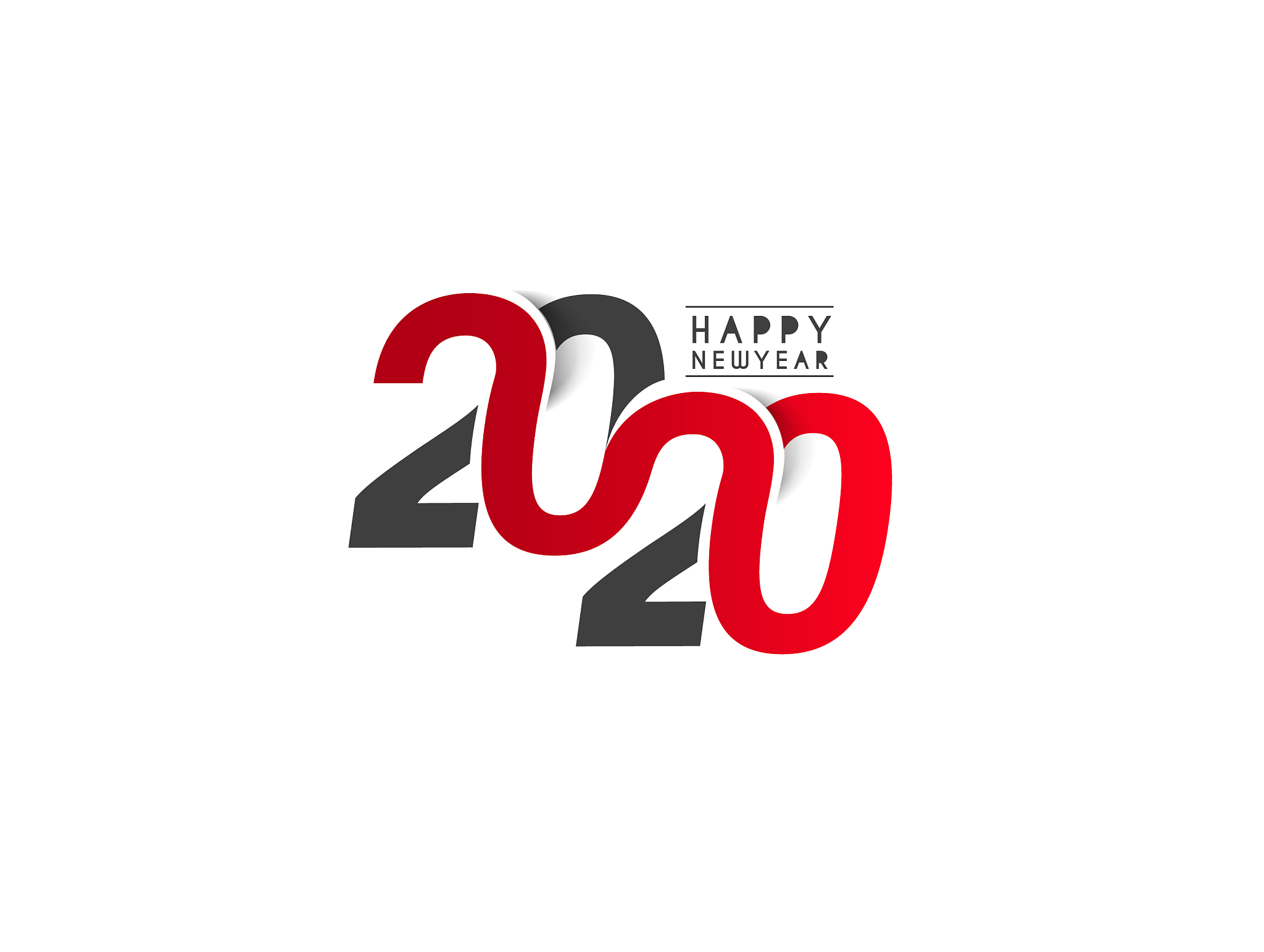 happy new year 2020 text design patter