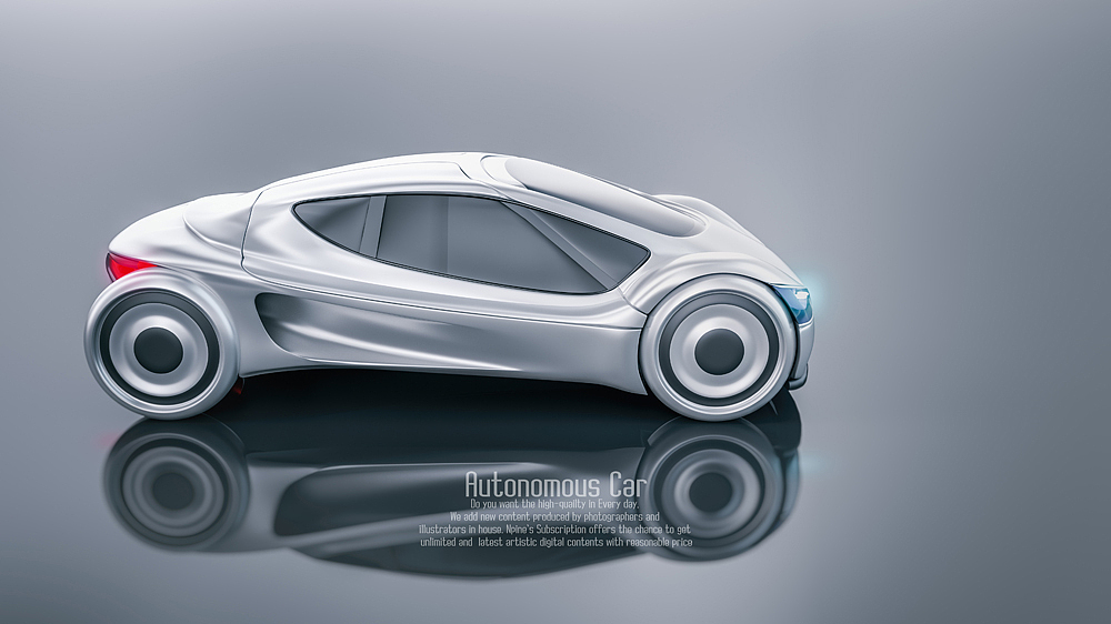 3d digital illustration of futuristic autonomous car
