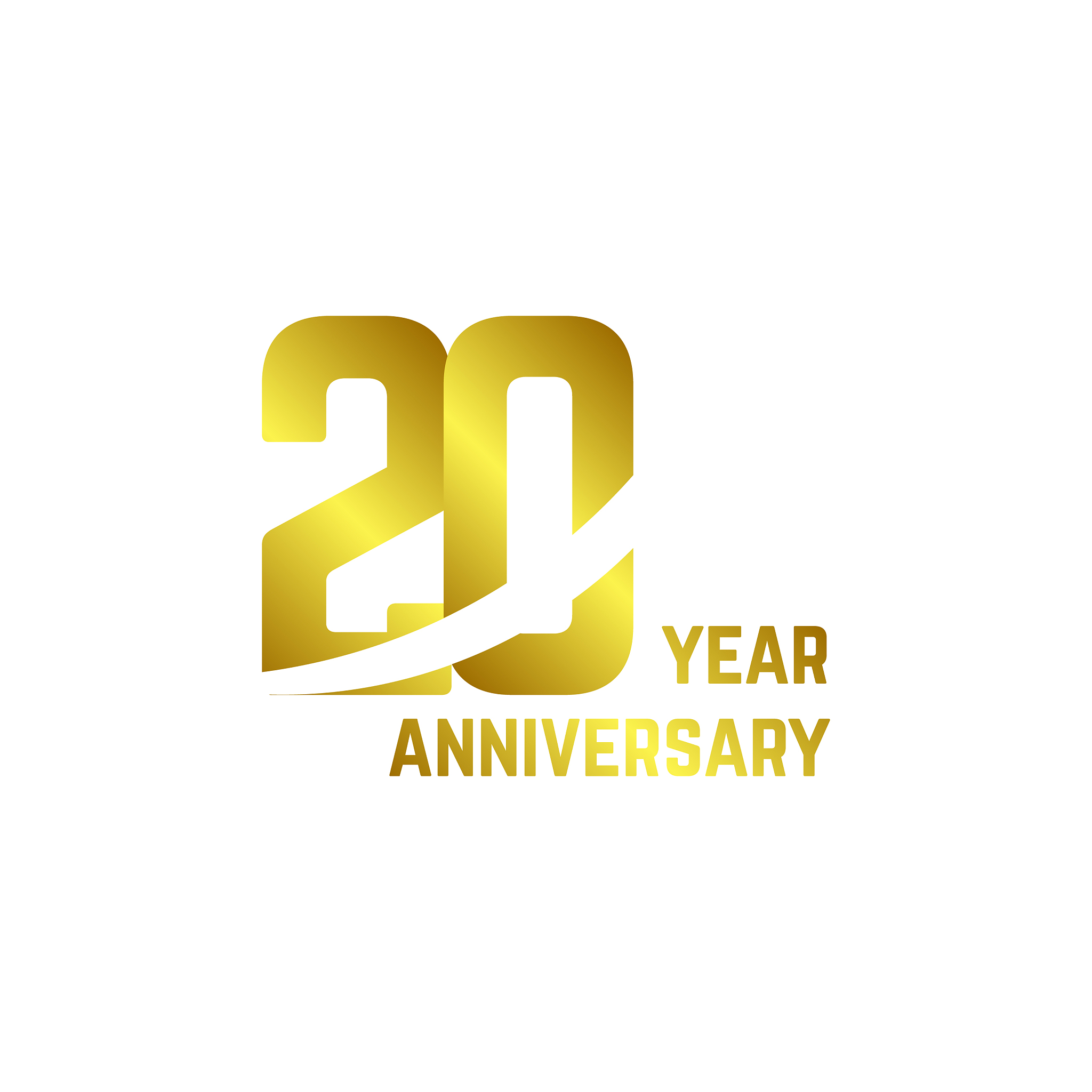 20 year anniversary logo template design