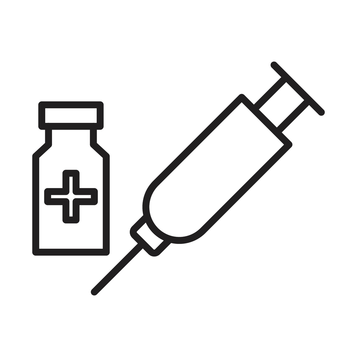 注射疫苗笔画人物：医护人员形象设计