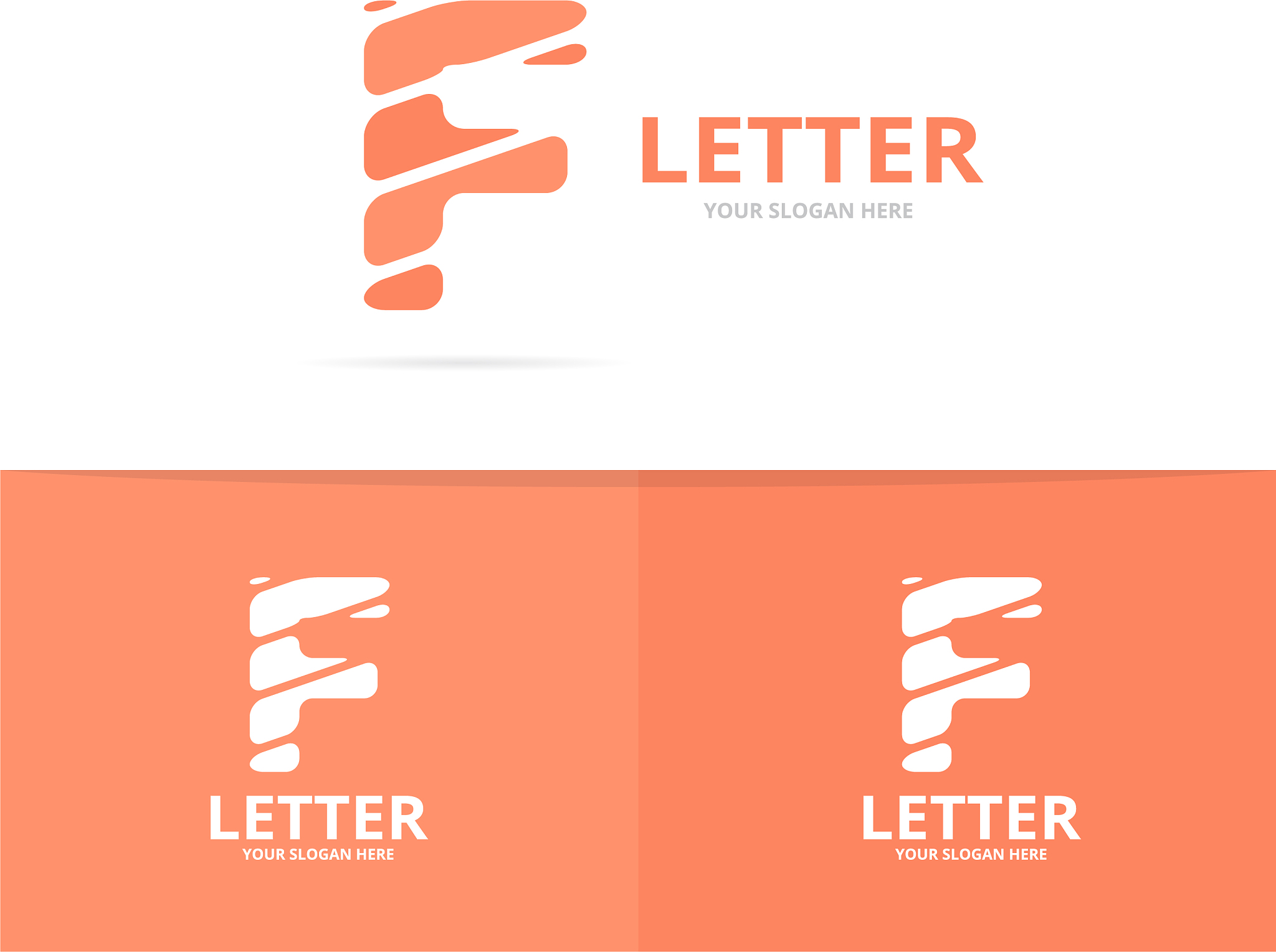 unique letter f logo design template