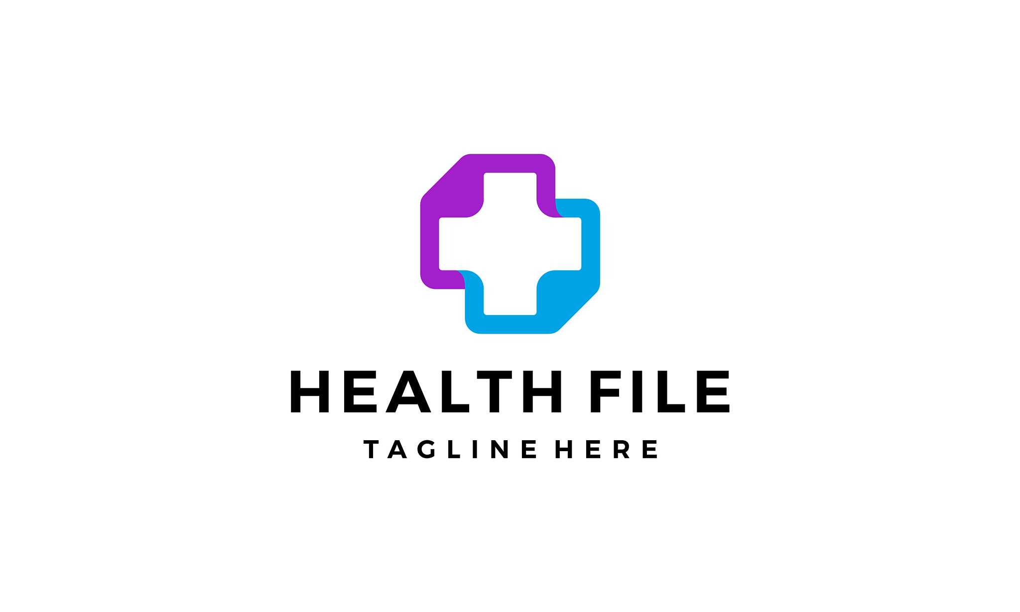 health file document medical logo design concept