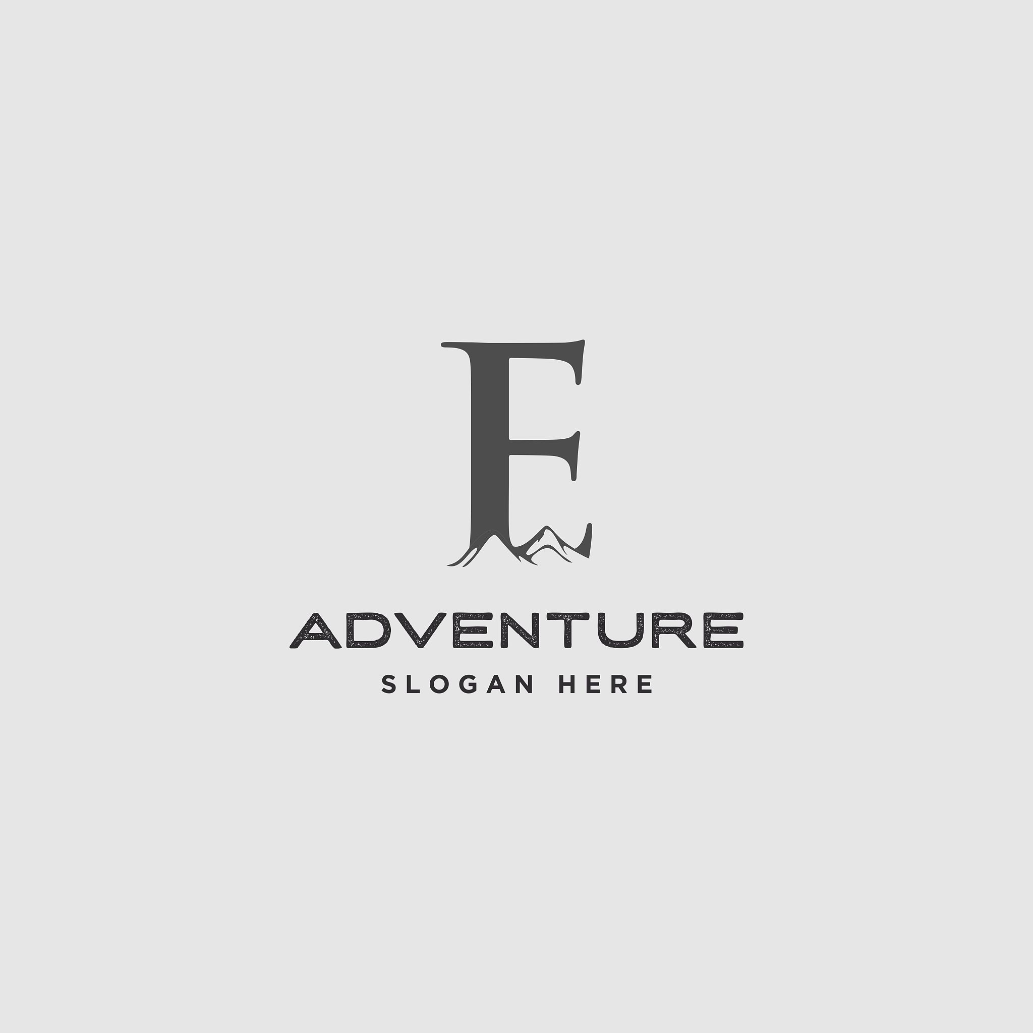 initial e mountain logo designs inspiration. design for a mounta