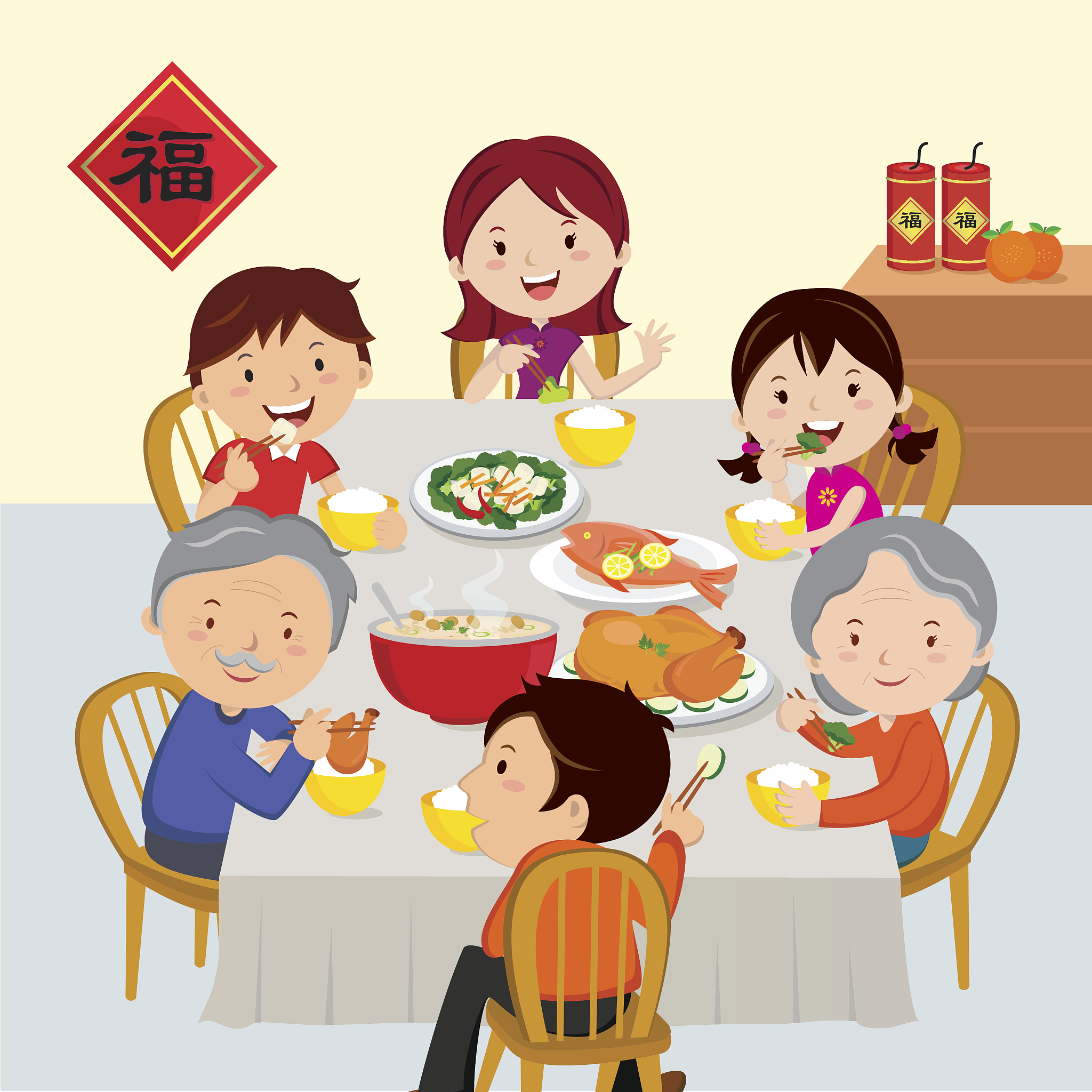 三年级下册看图写话：温馨家庭晚餐