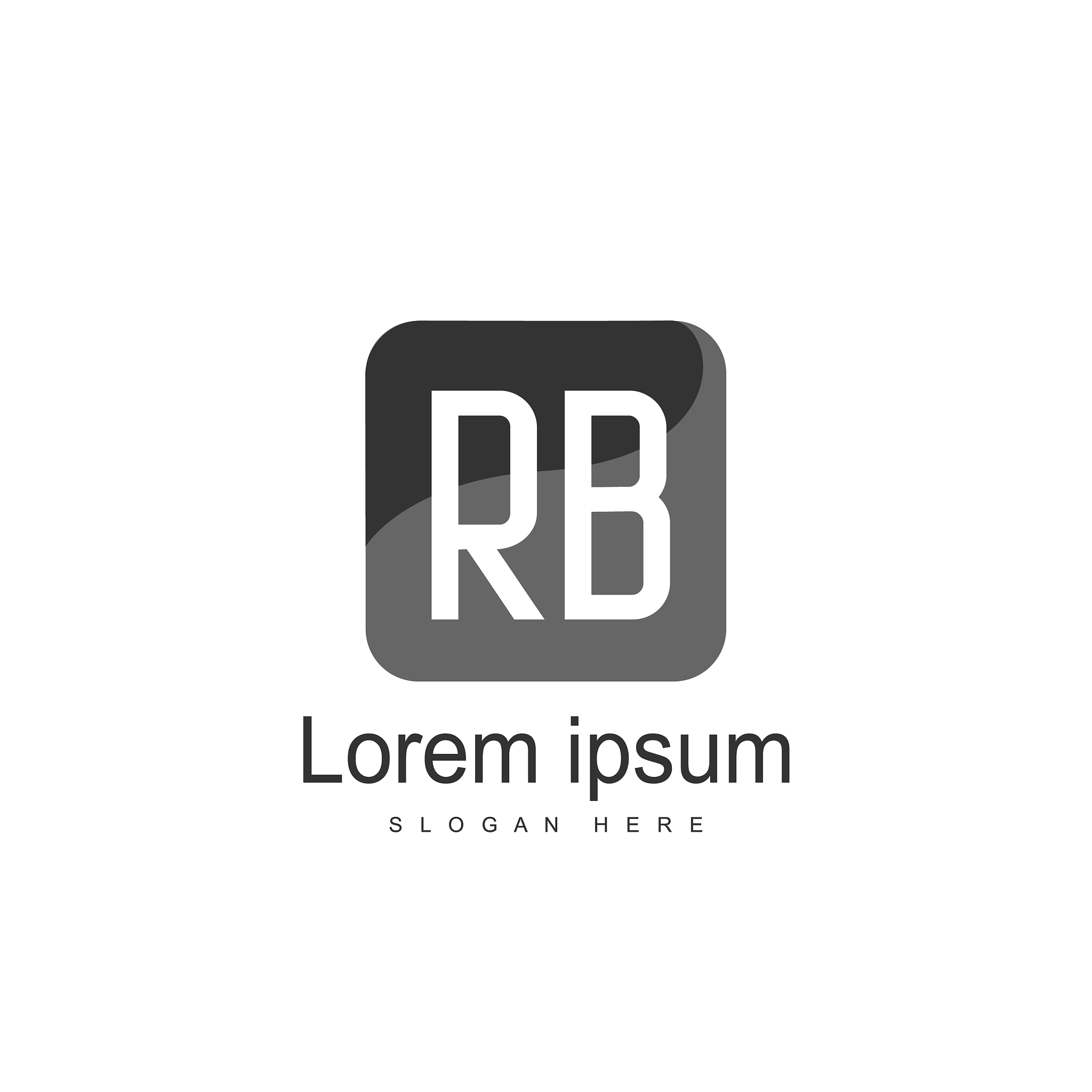 rb logo template design initial letter logo design