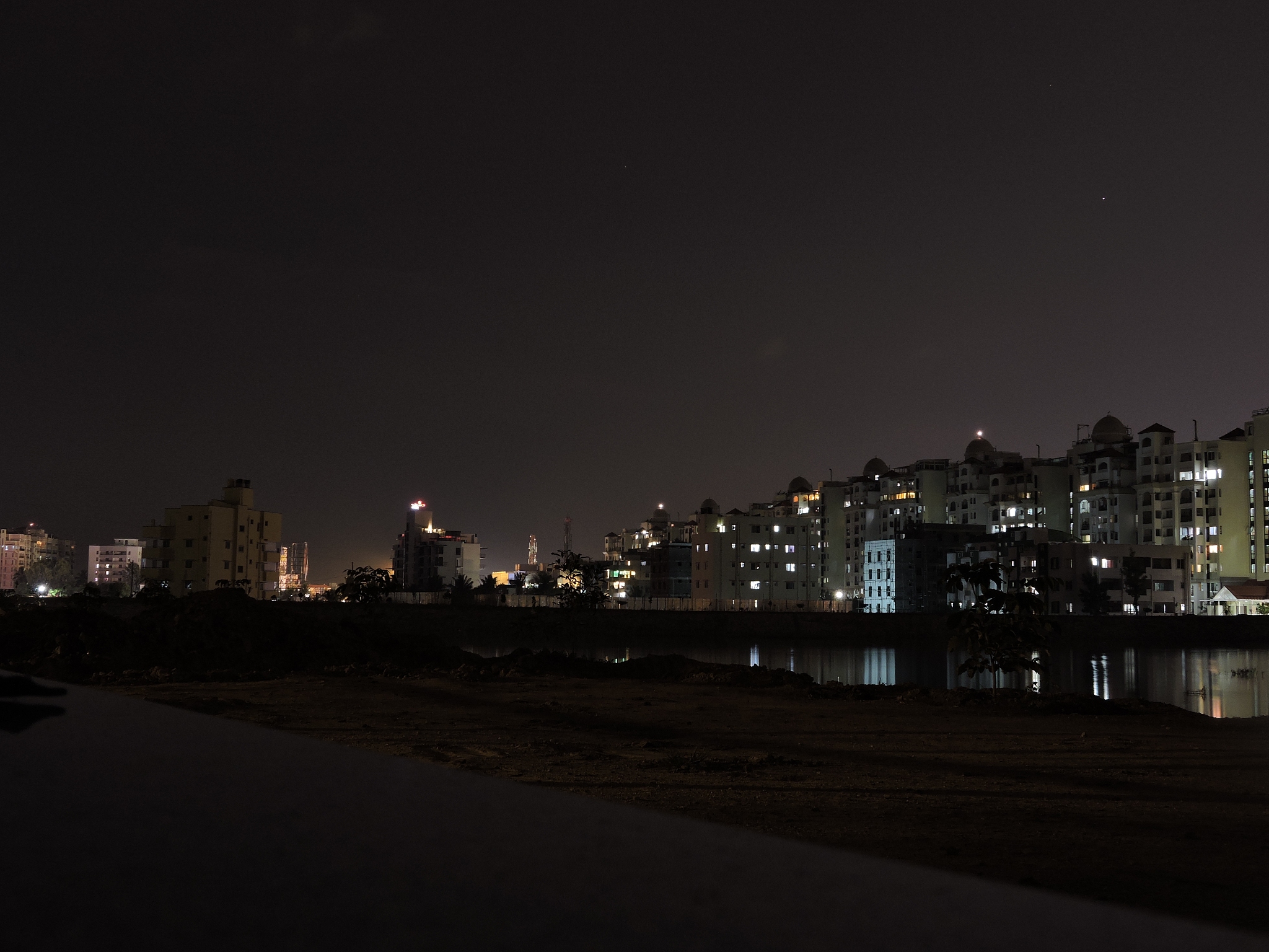 night view from lake...