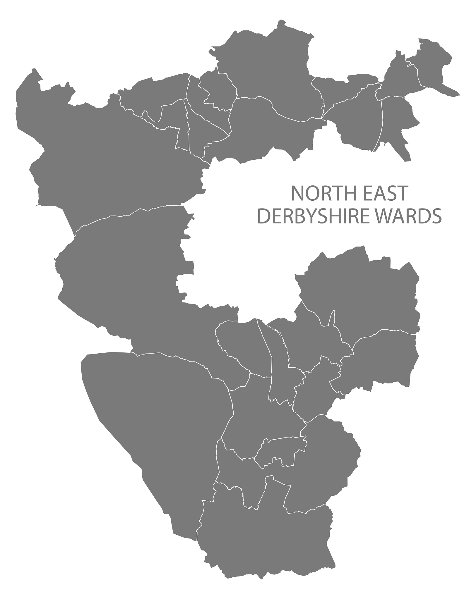 wards map of north east derbyshire district in east midlands eng