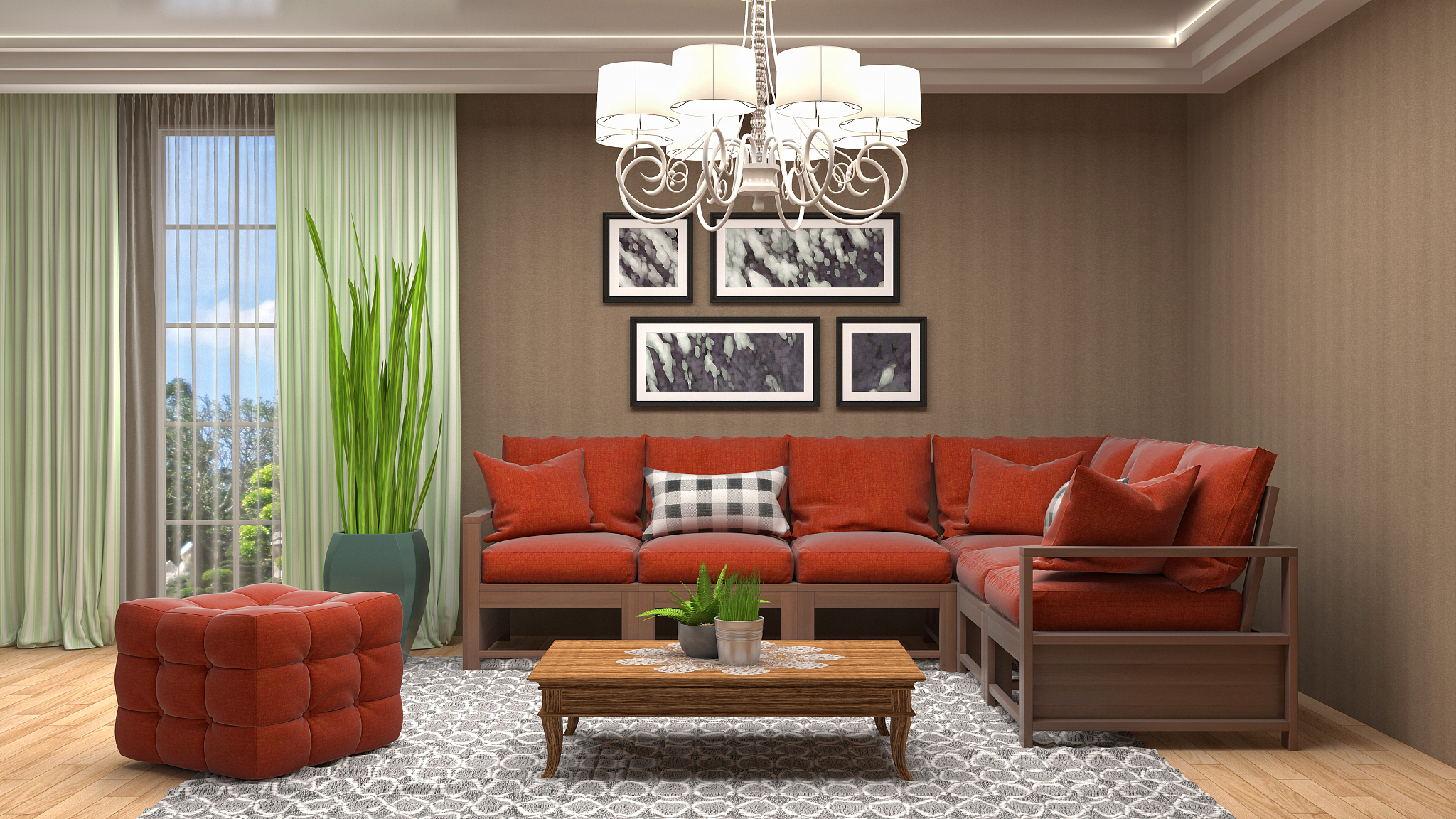 interior living room. 3d illustration