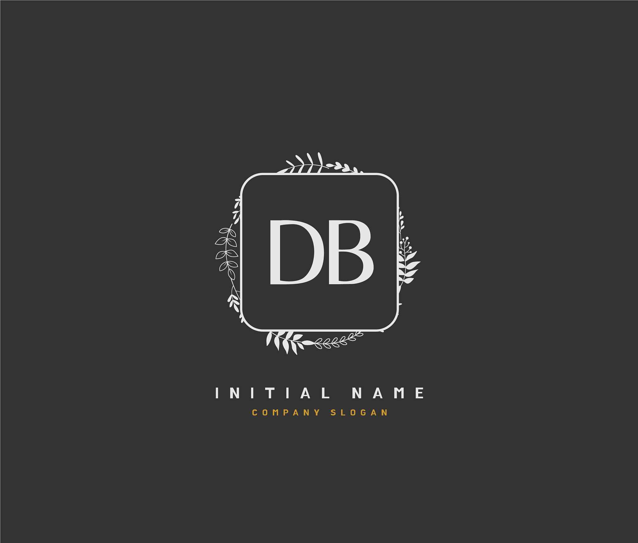 d b db beauty initial logo handwriting logo of