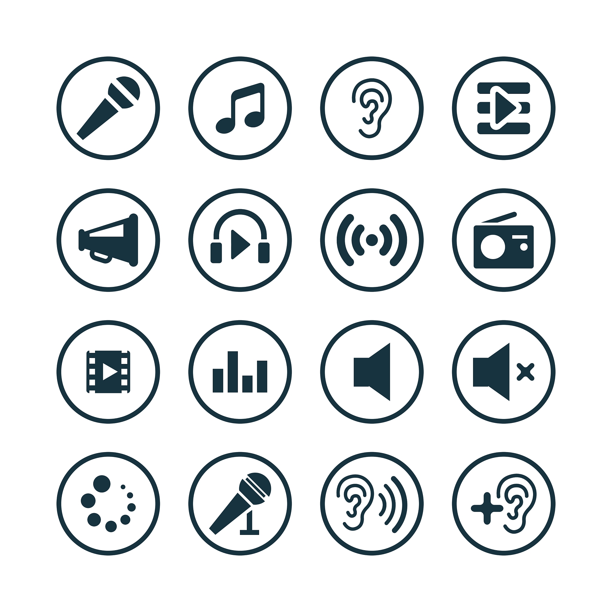 audio icons universal set