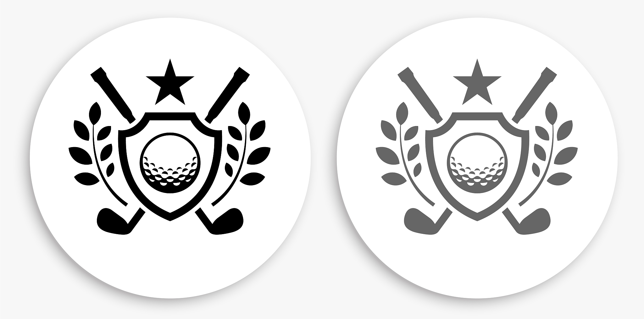 golf emblem black and white round icon