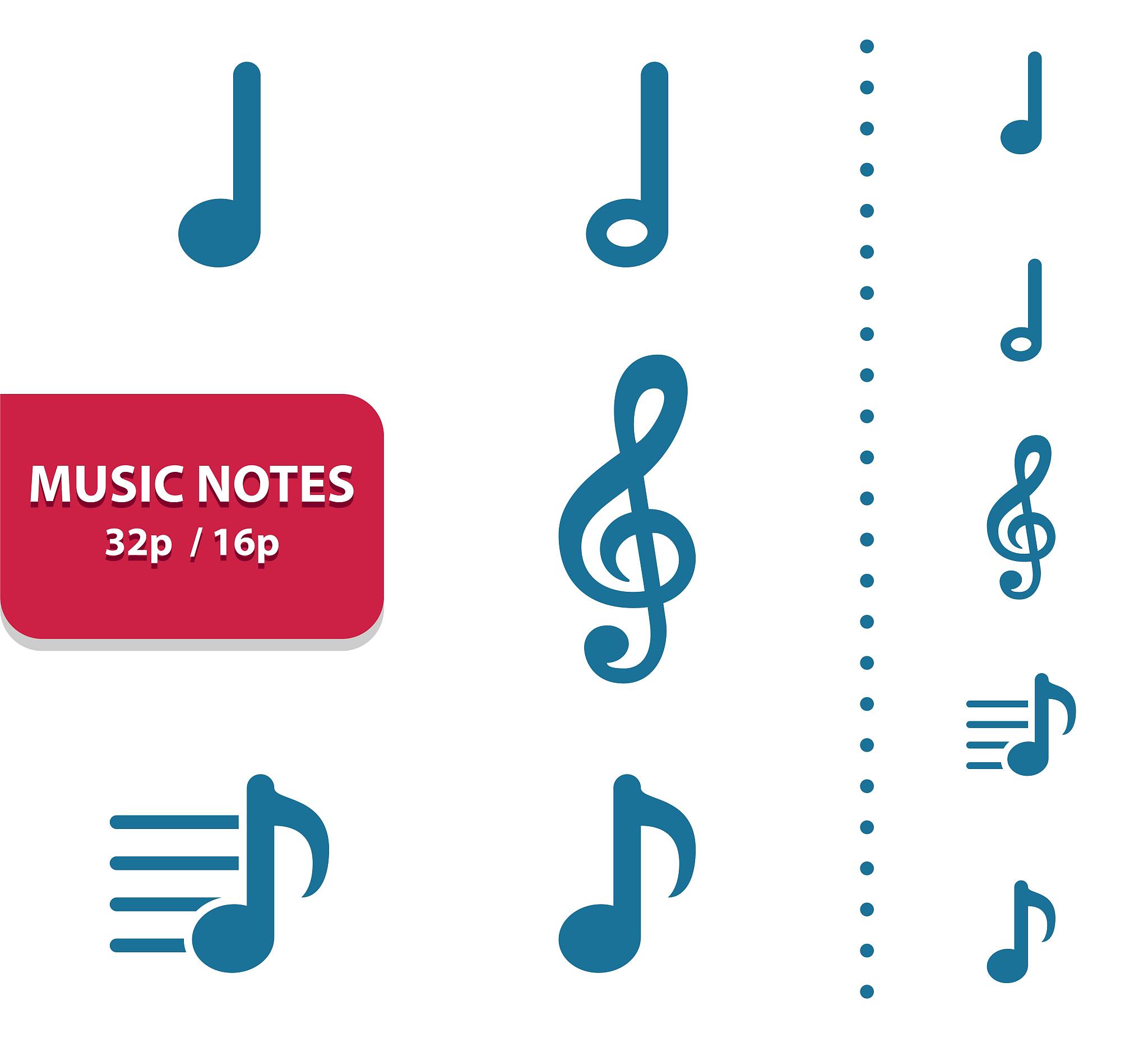 music notes icons (4x magnification for preview).