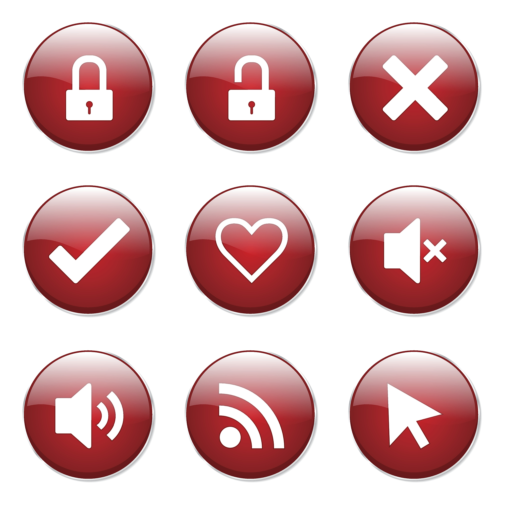seo internet sign red vector button icon design set 4