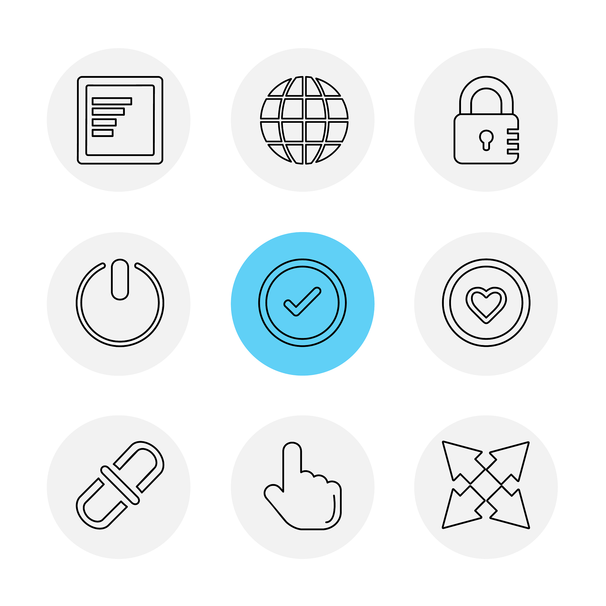 multimedia sound buttons eps icons set