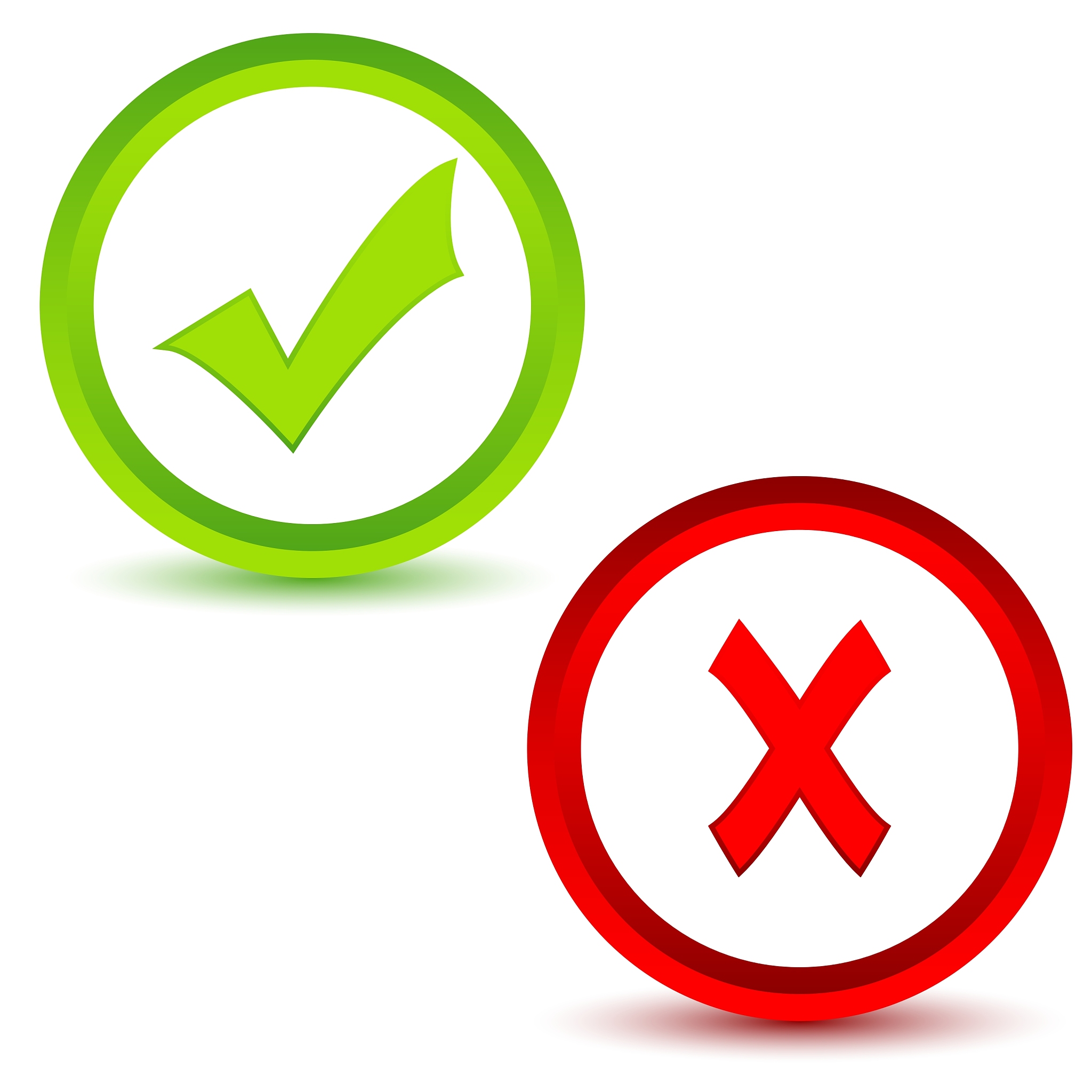 yes no icons set