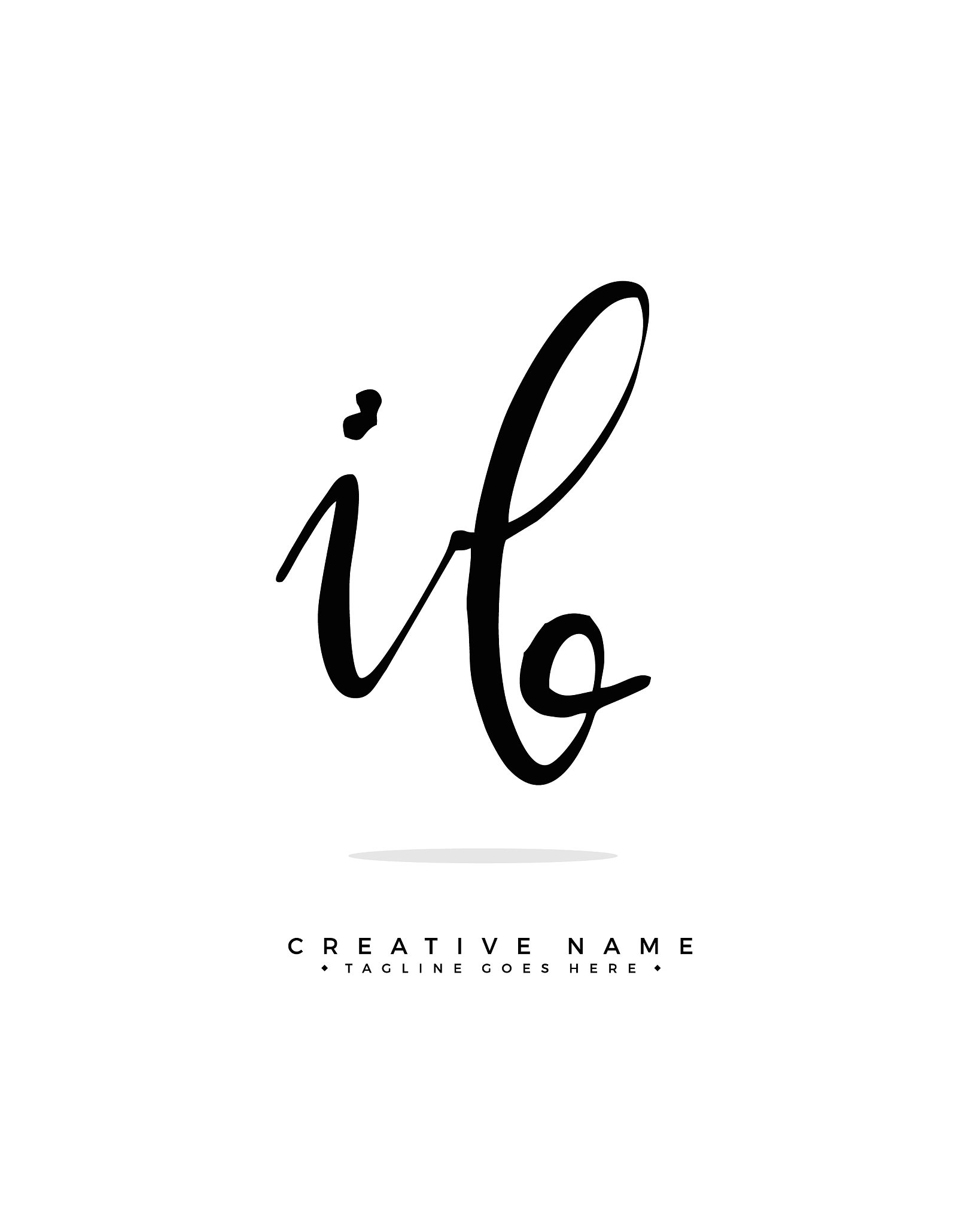 i b ib initial logo signature handwriting
