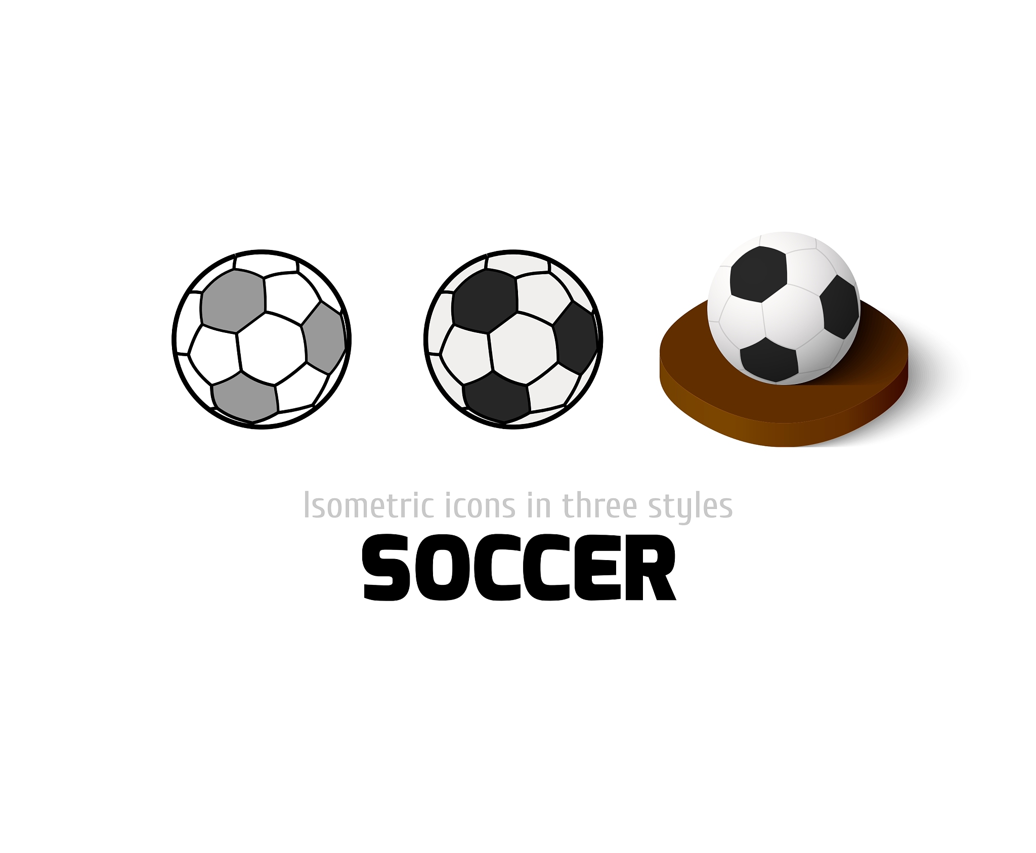 soccer icon in different style