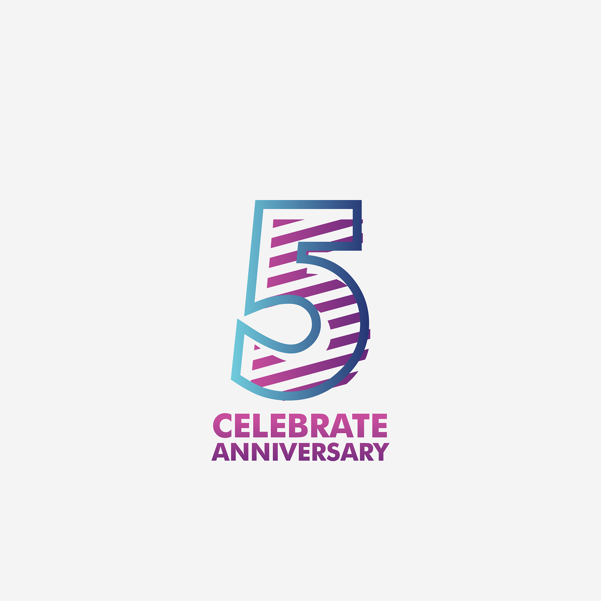5 years anniversary celebration template design