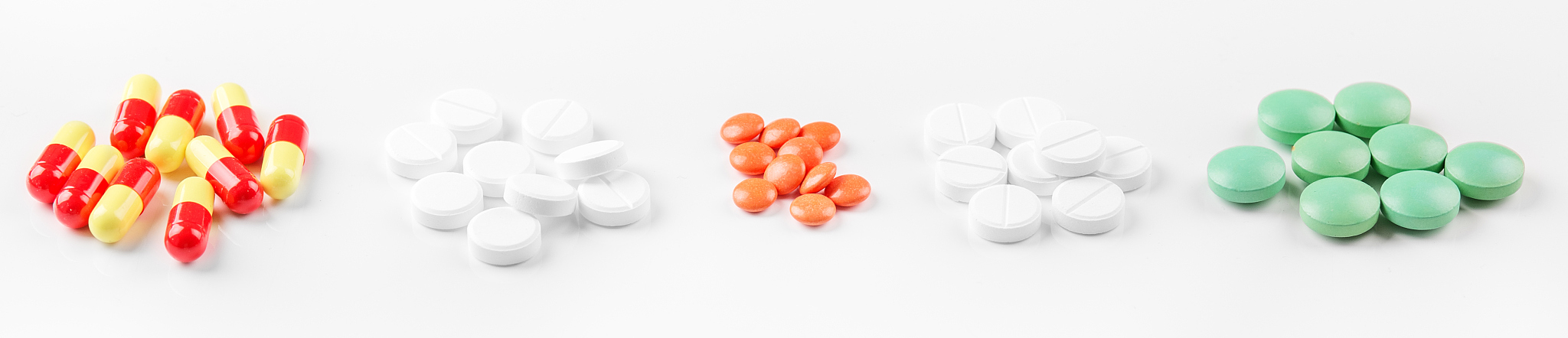 different tablets. banner for the site. the concept of medicine,