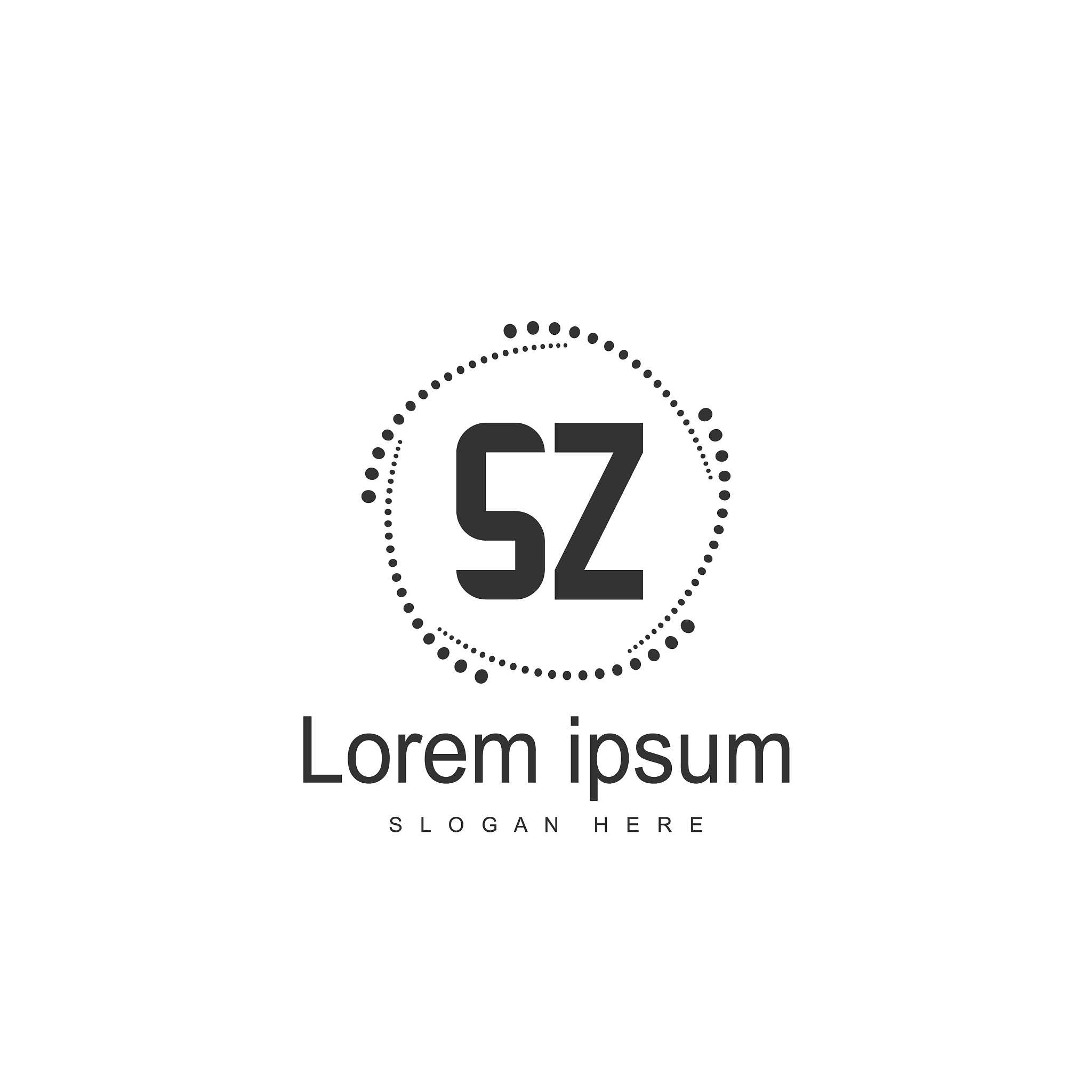 initial letter sz logo template minimalist letter