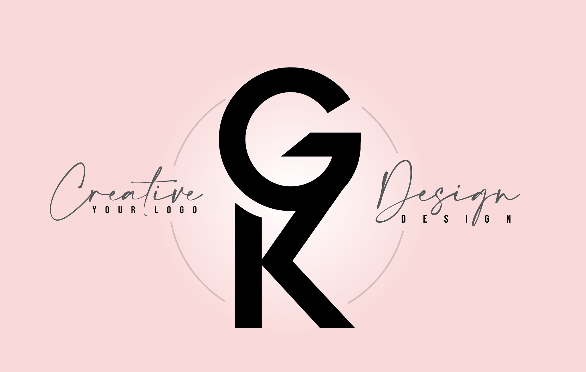 gk letter design icon logo with letters one on
