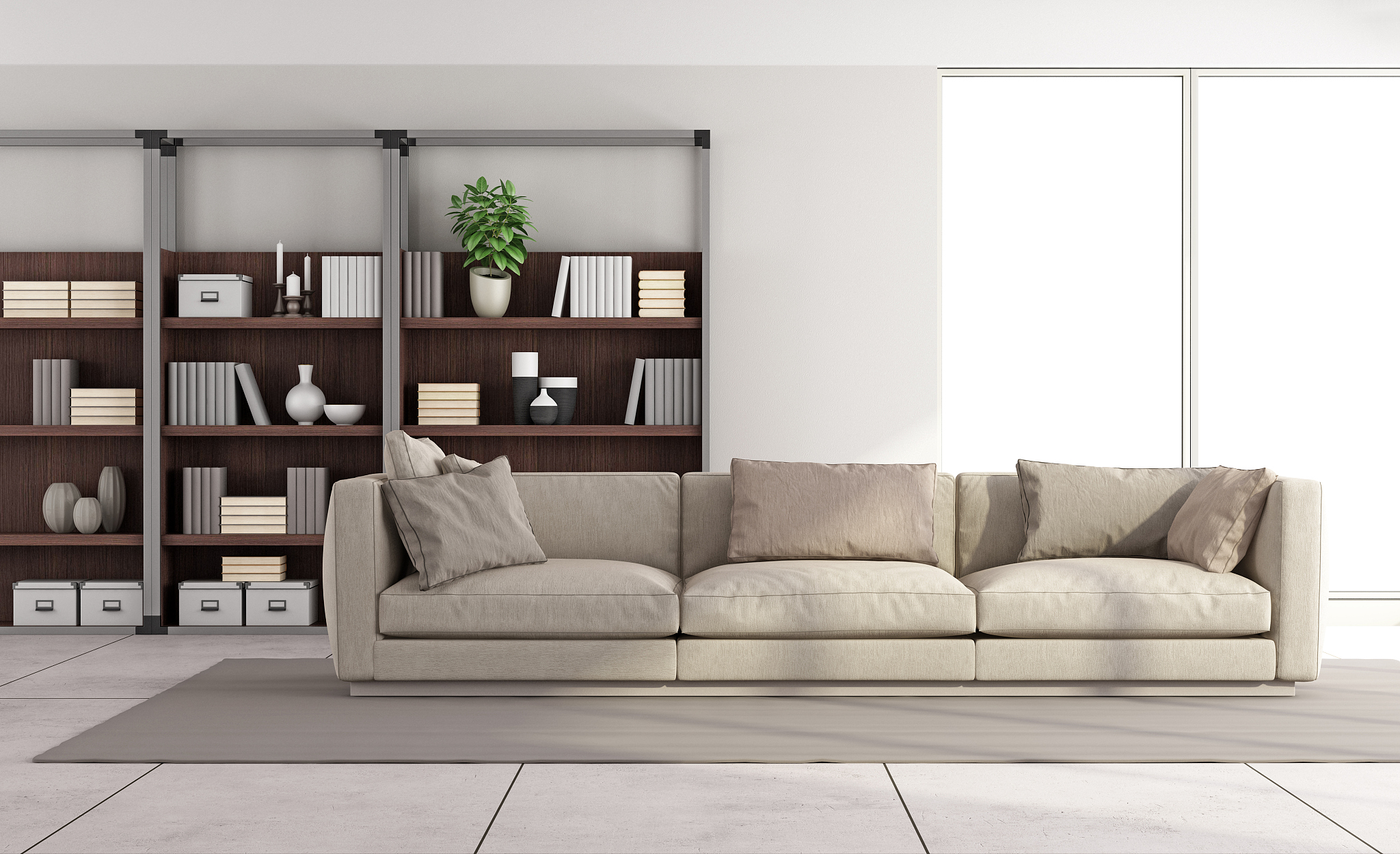 contemporary bright living room