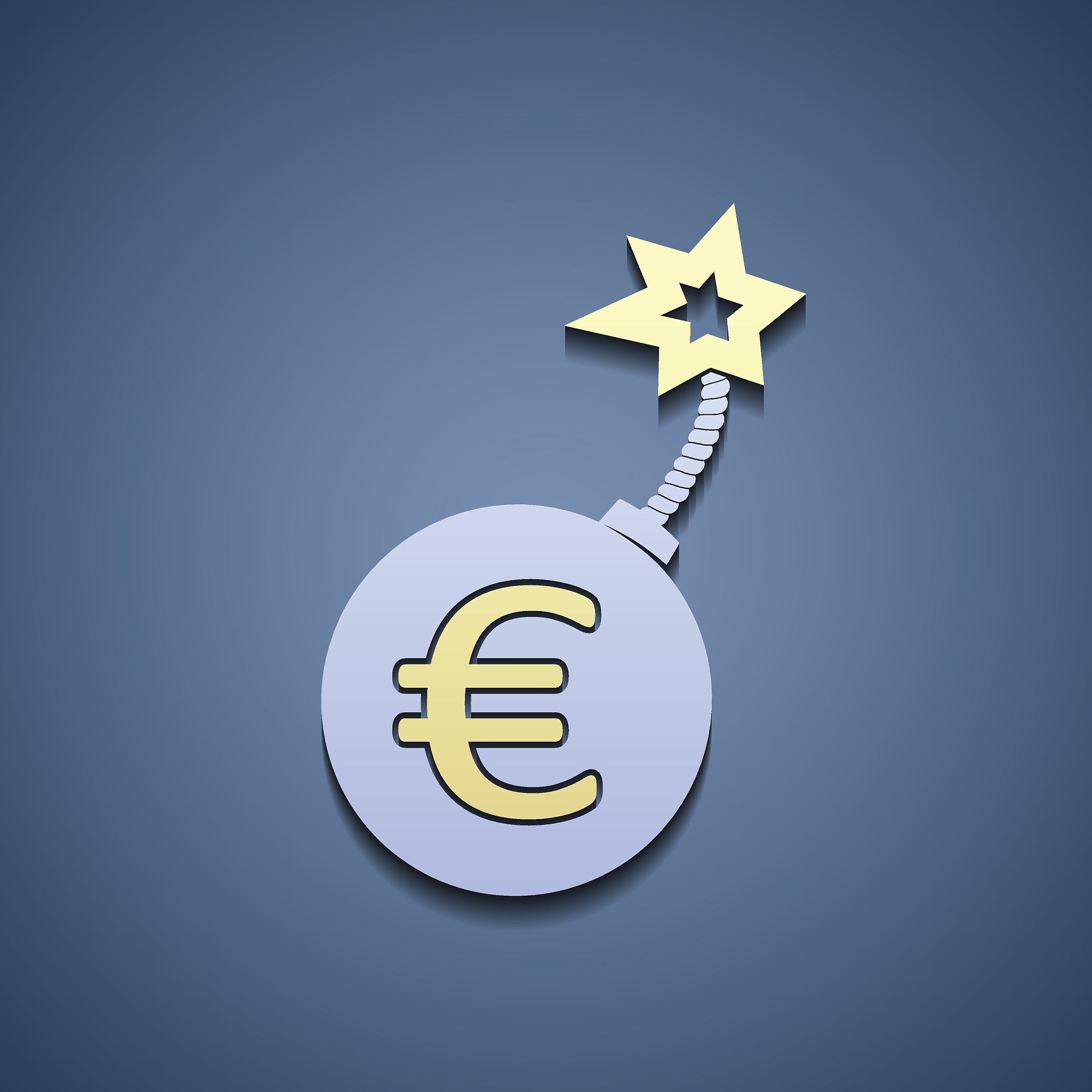 euro currency on a bomb