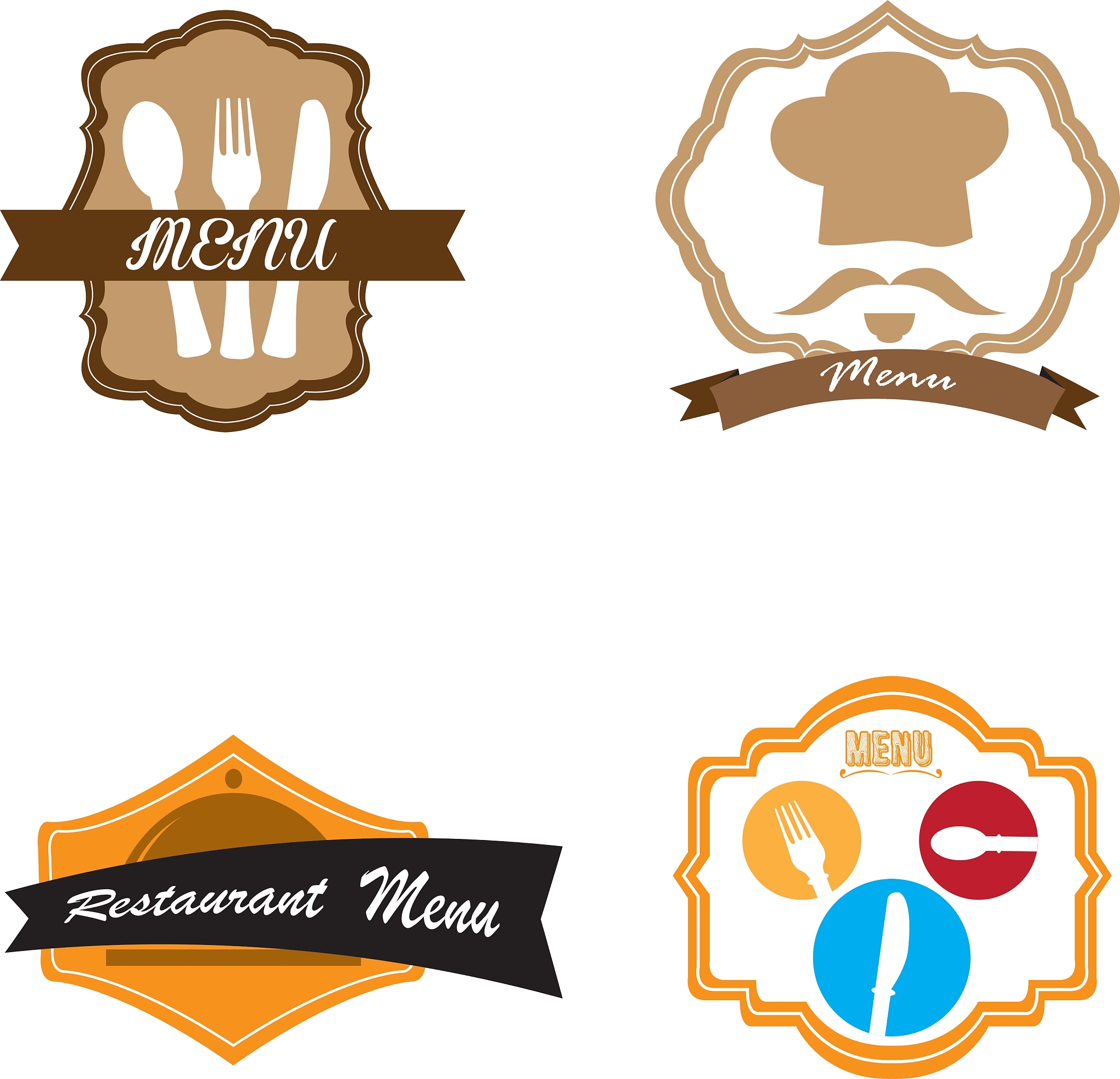 set of menu designs