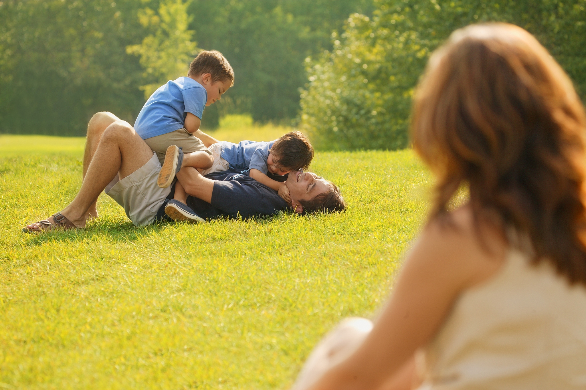 family spends time together
