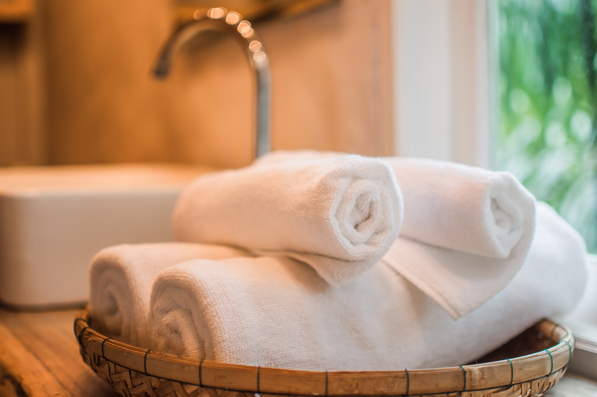 white towels