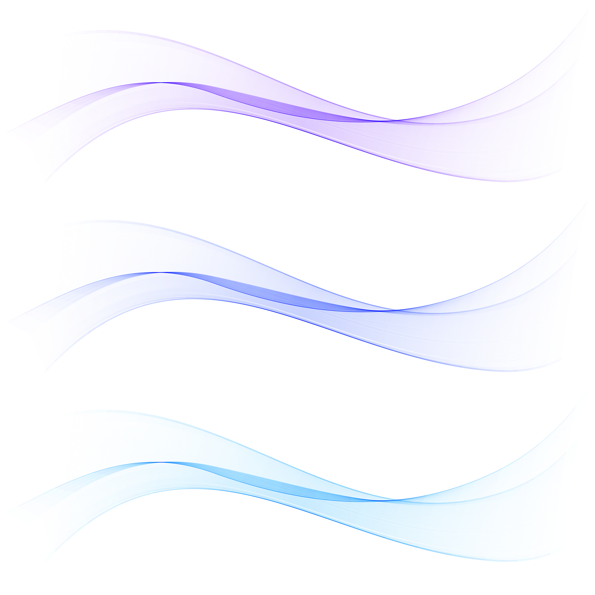 vector set of blue waves.