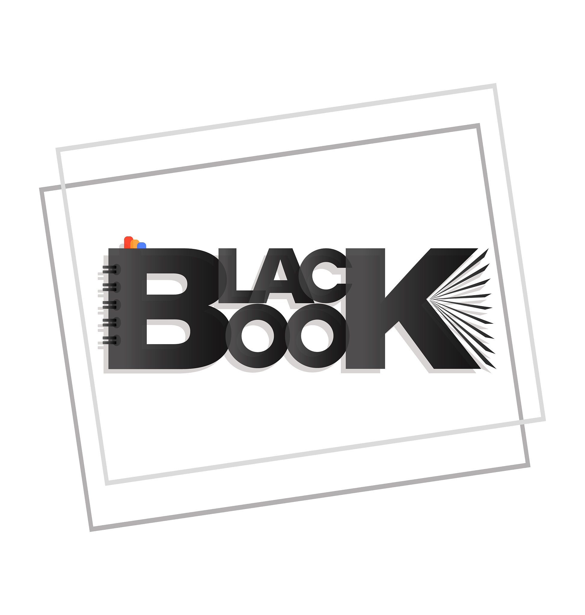black book with bookmarks