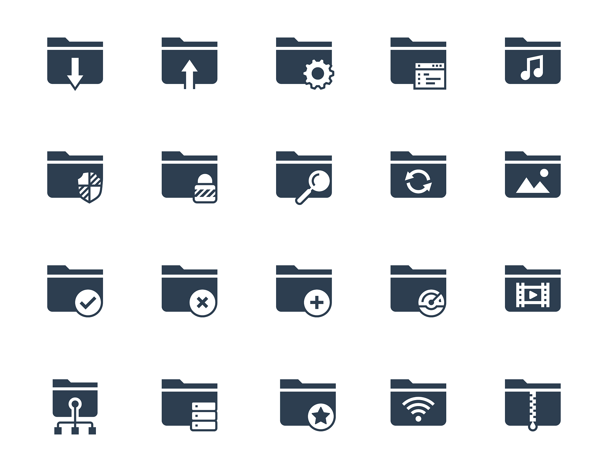 folders related vector icon set