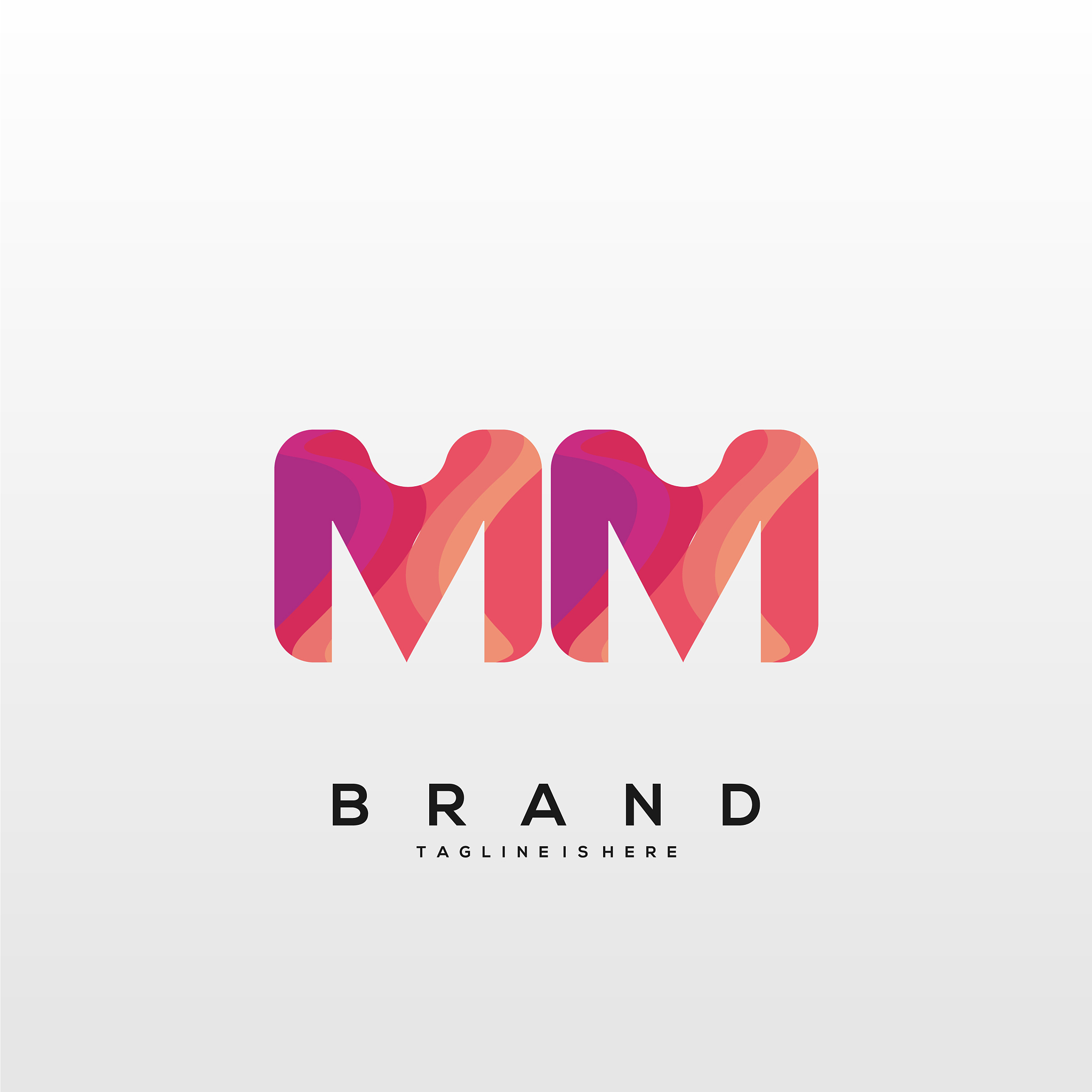mm initial logo with colorful template