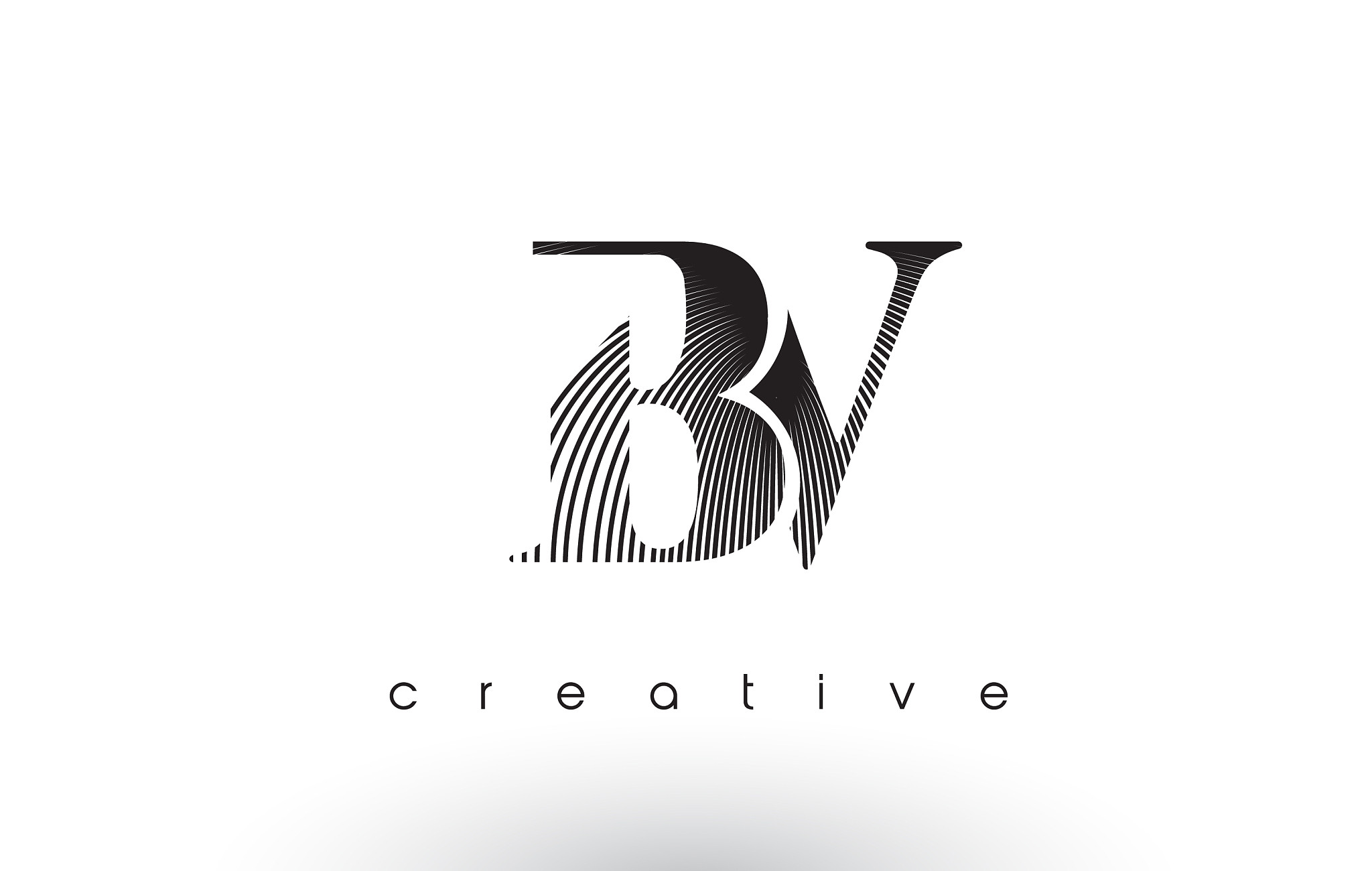 bv logo design with multiple lines and black and
