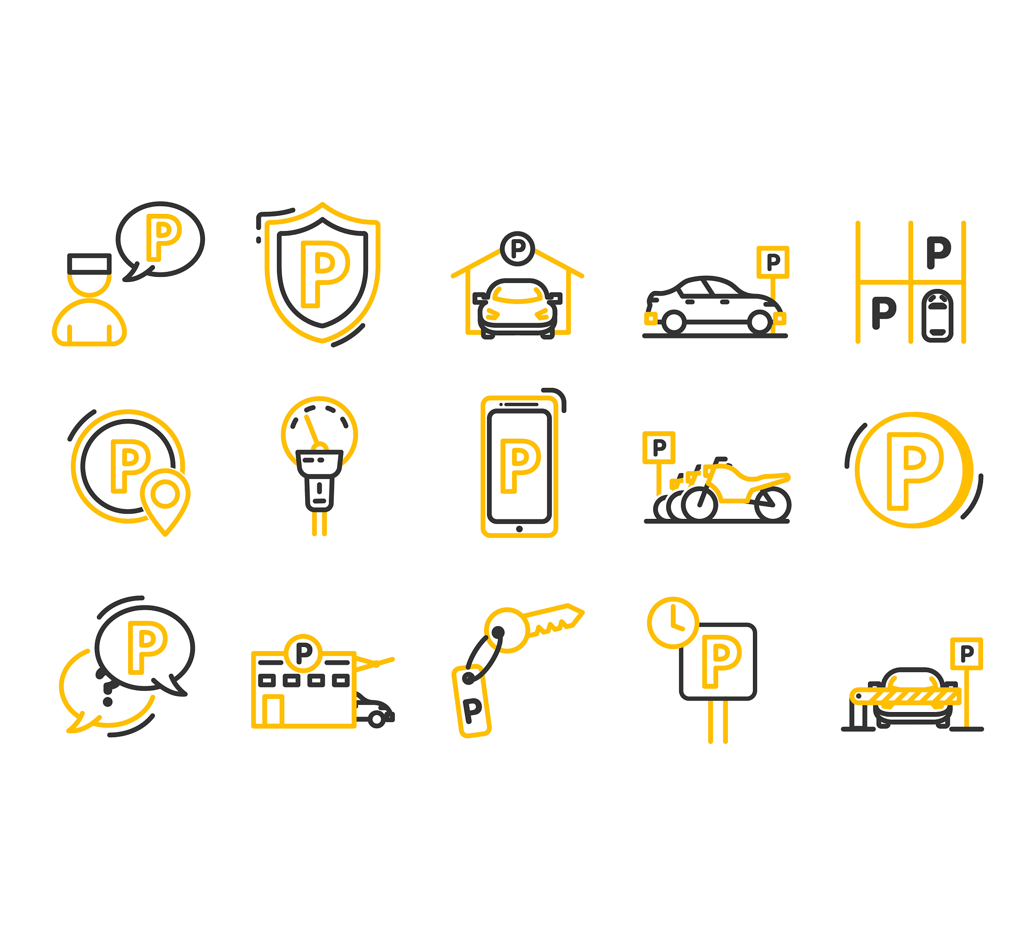 parking line icons
