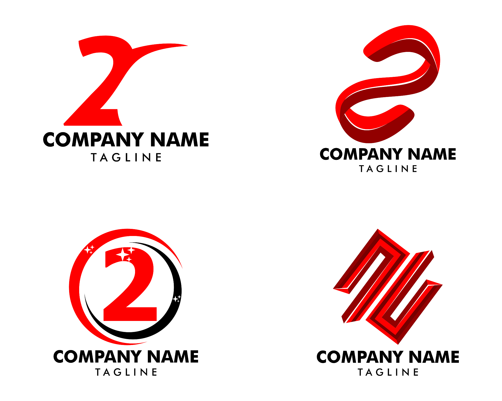 set of number two  ,   2 vector template