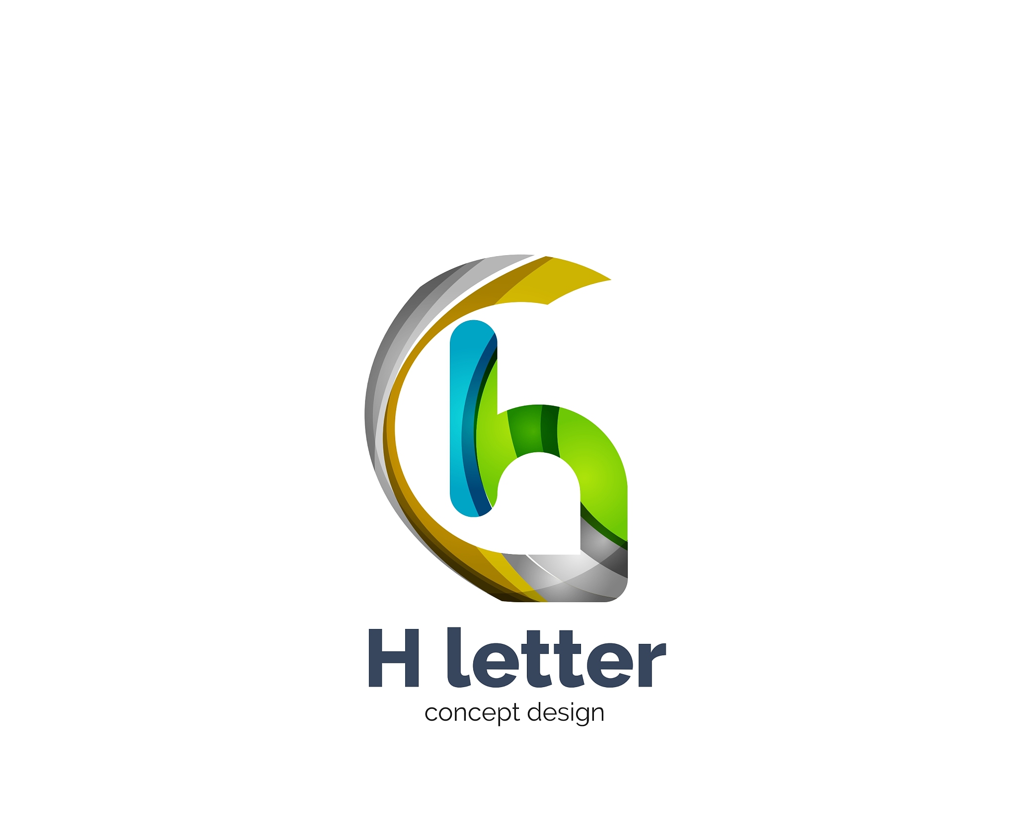 abstract h geometric letter logo template