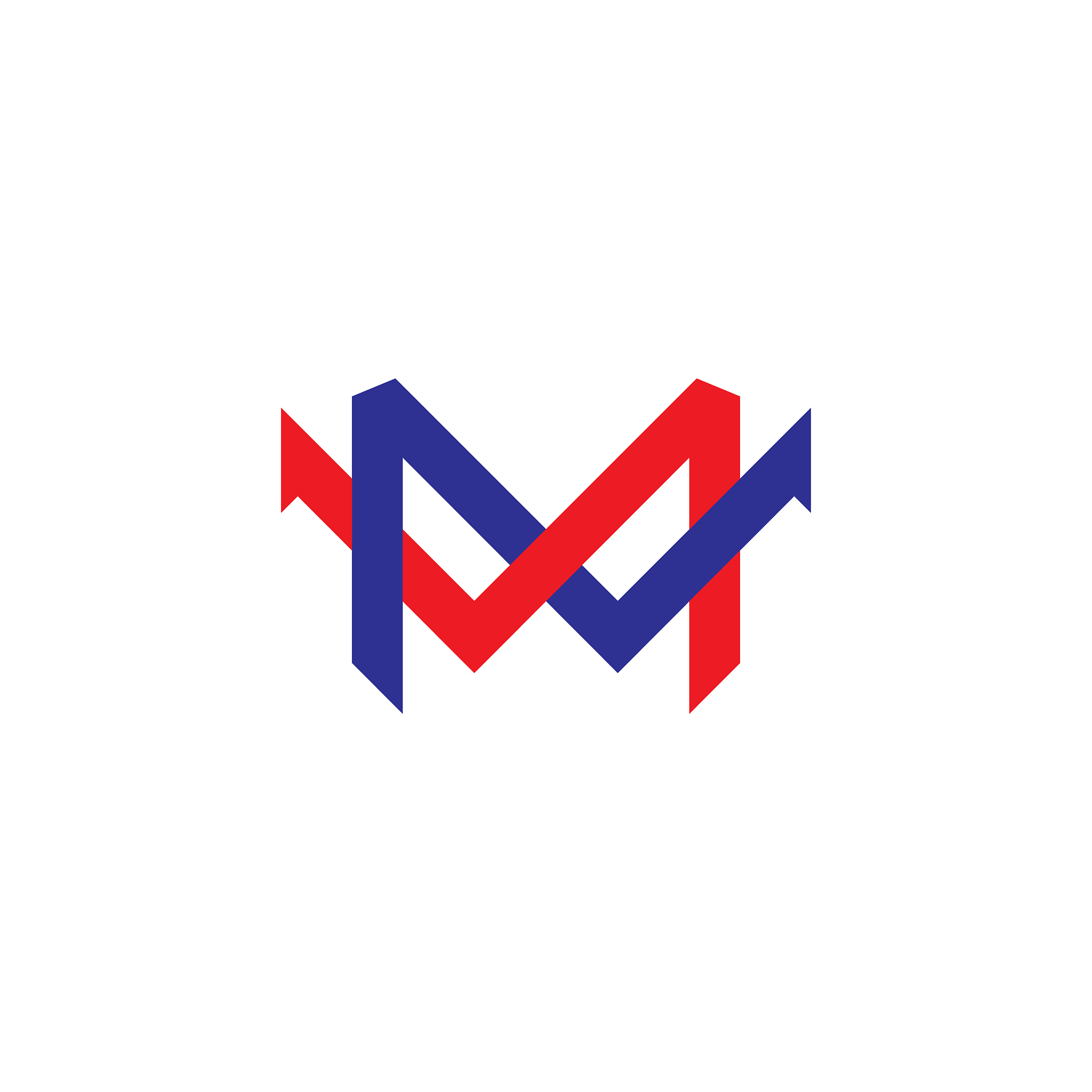 letter m linked arrow geometric line logo
