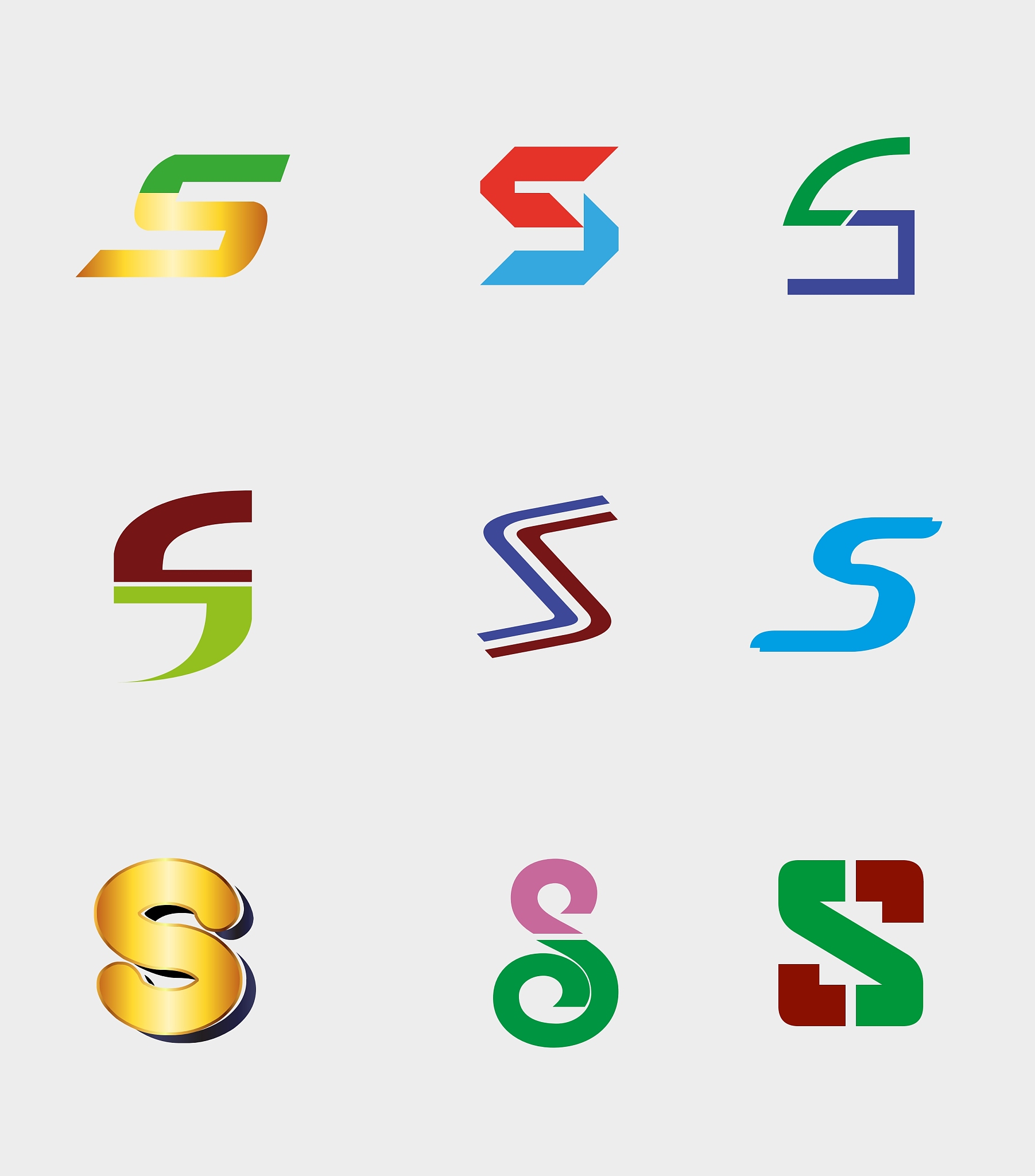 s letter symbol element design icon collection