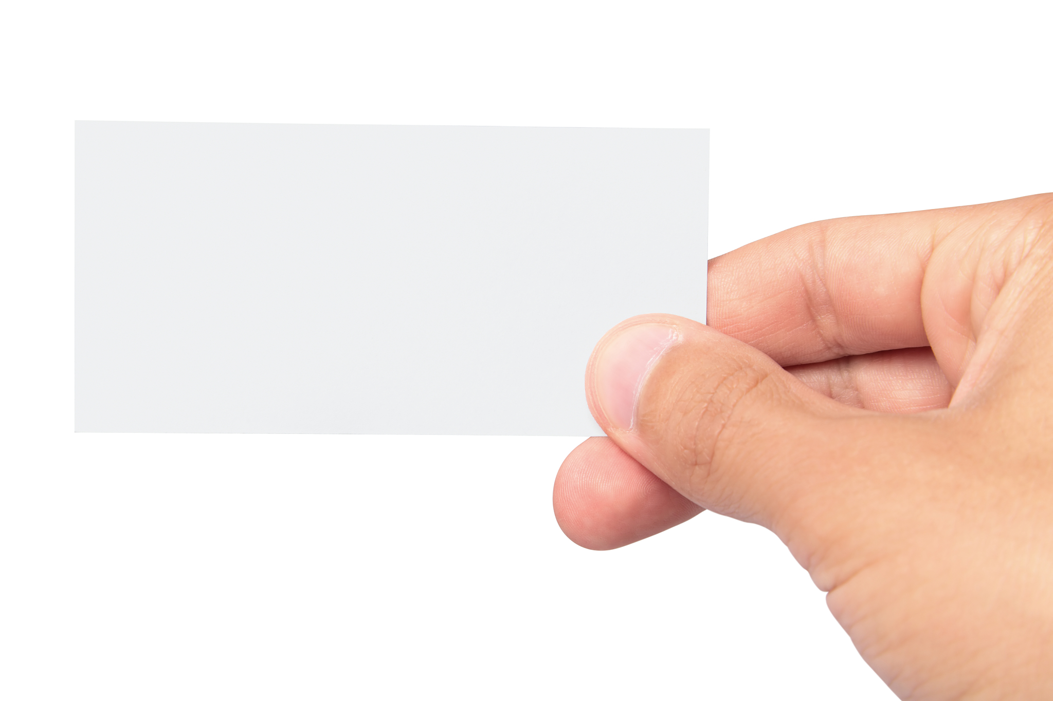 blank card in hand