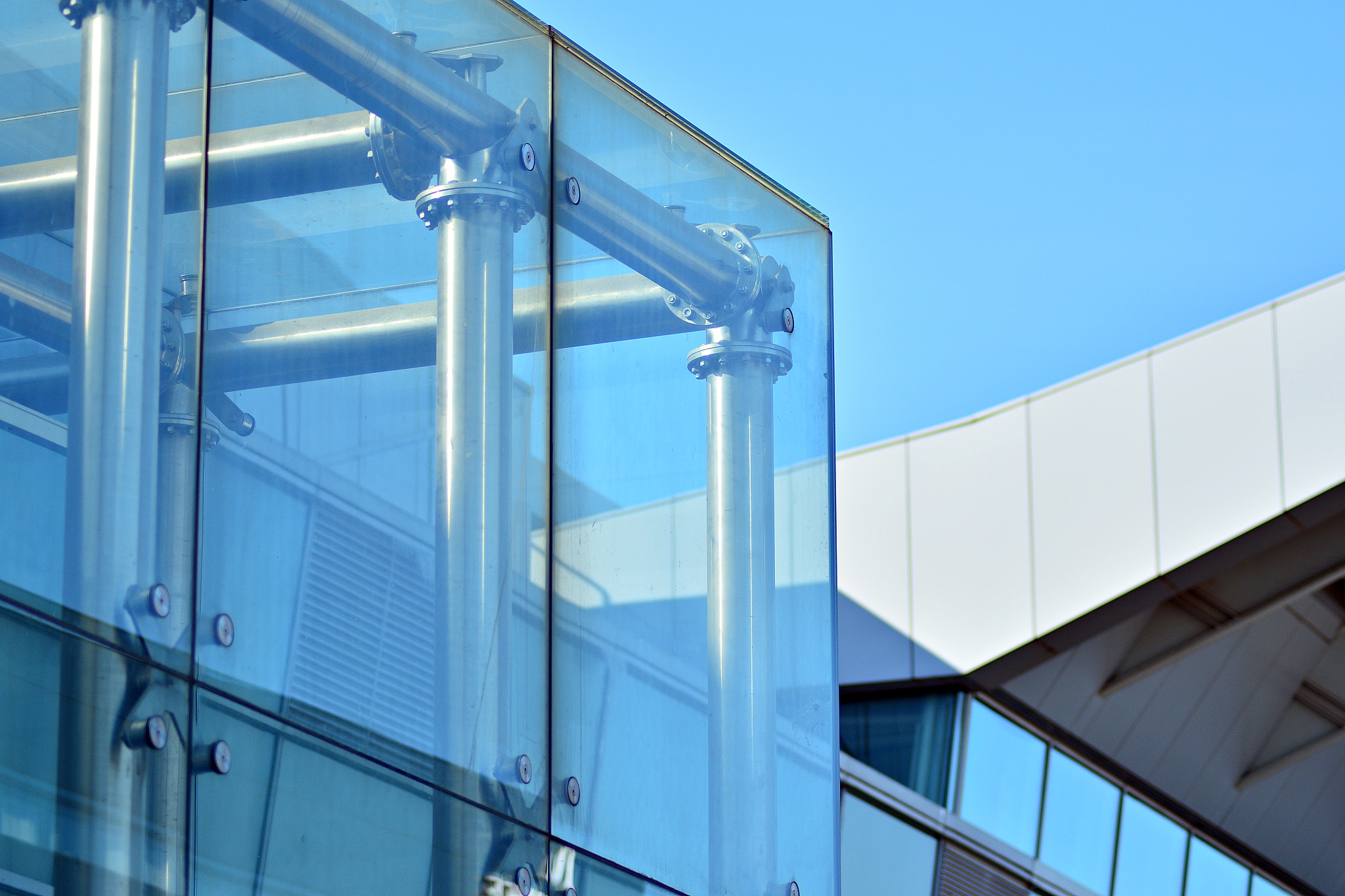 glass walls of a office building - business background