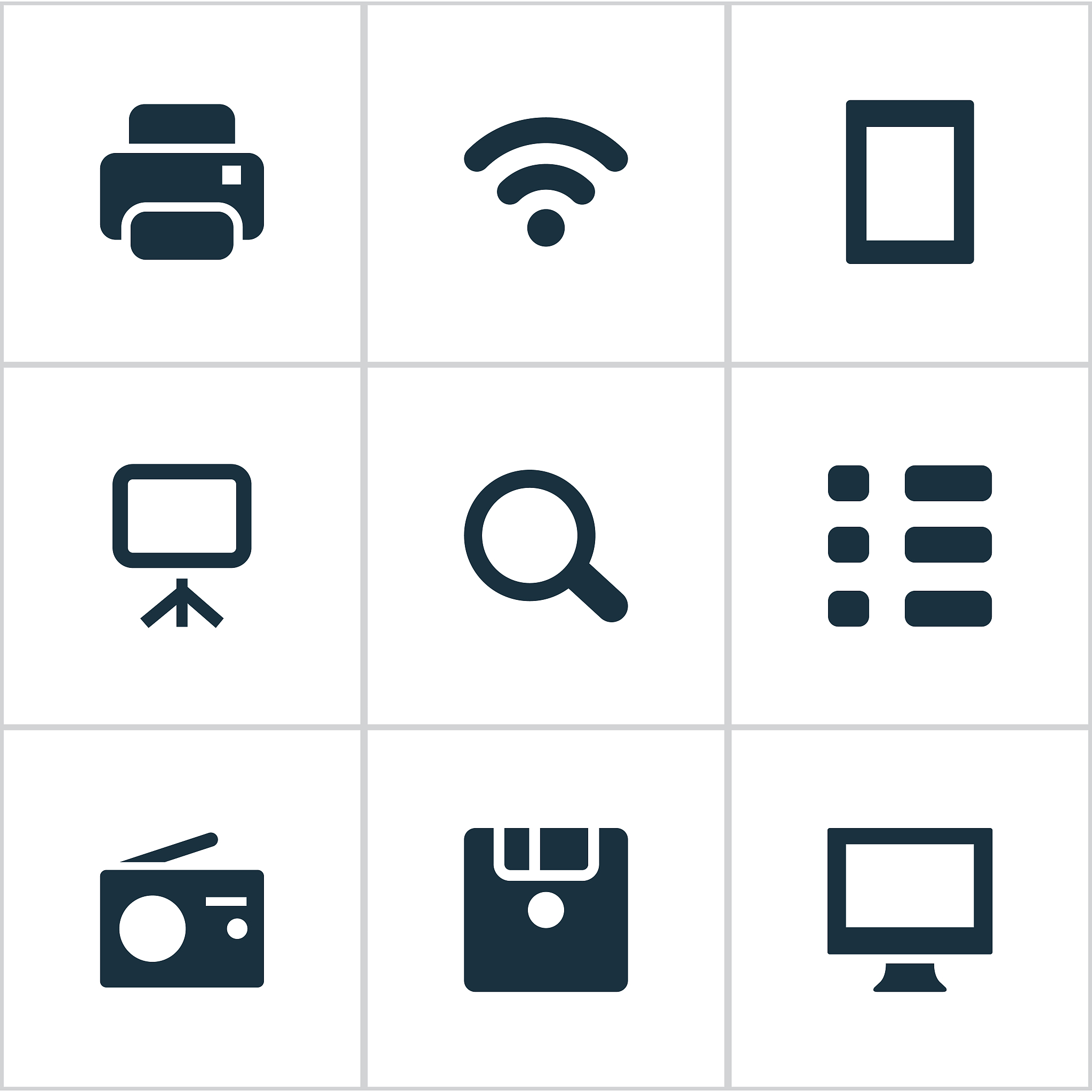 set of simple device icons